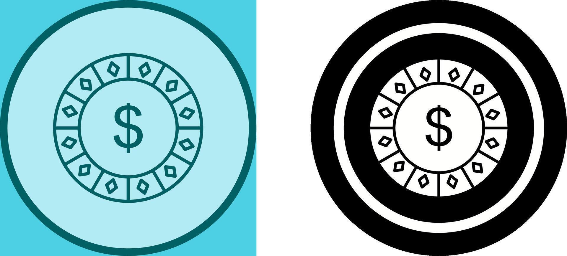 Dollar Chip Icon Design vector