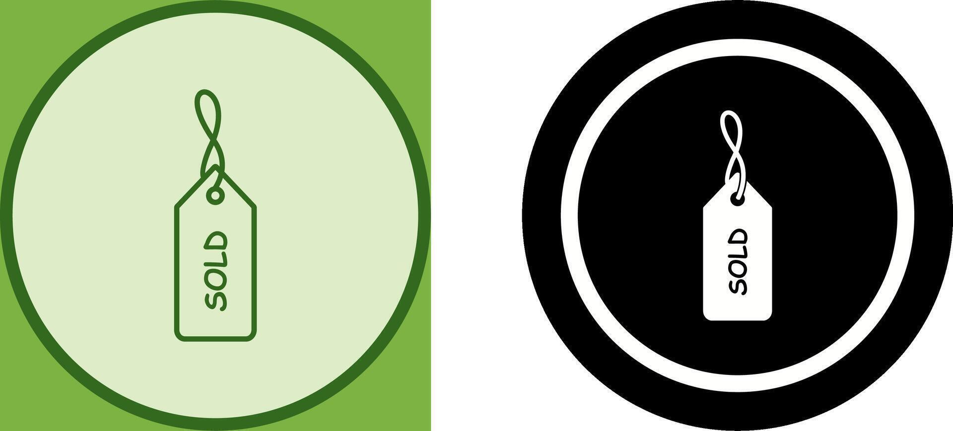 Unique Sold Tag Icon Design vector