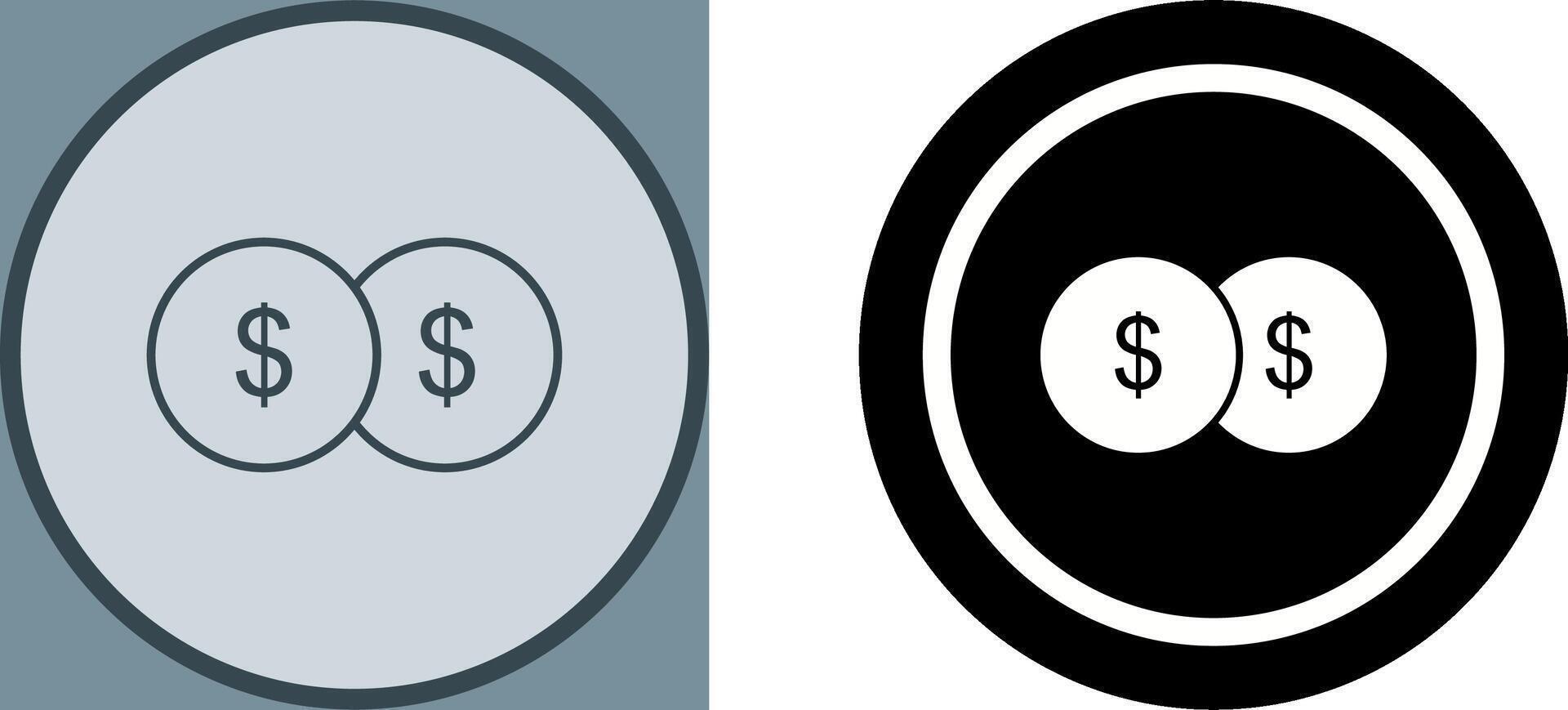 Unique Coins Icon Design vector