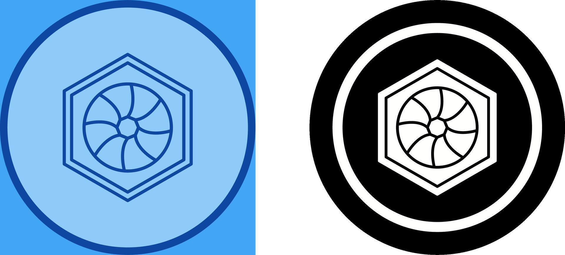 Unique Hexagonal Diaphram Icon Design vector