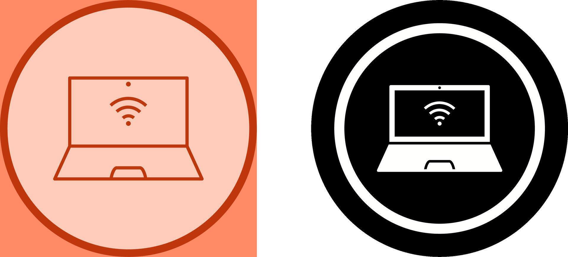 Unique Connected Laptop Icon Design vector