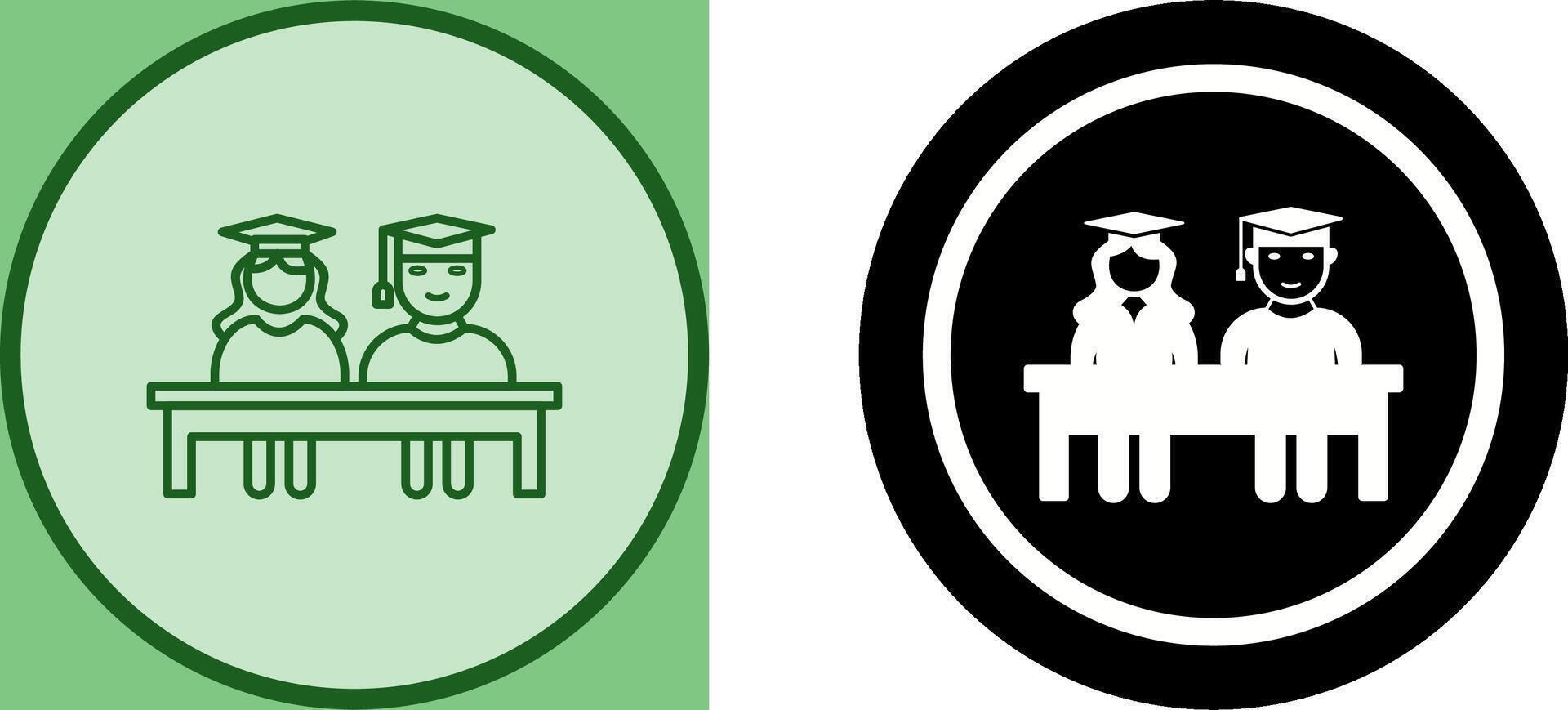 Unique Students Sitting Icon Design vector