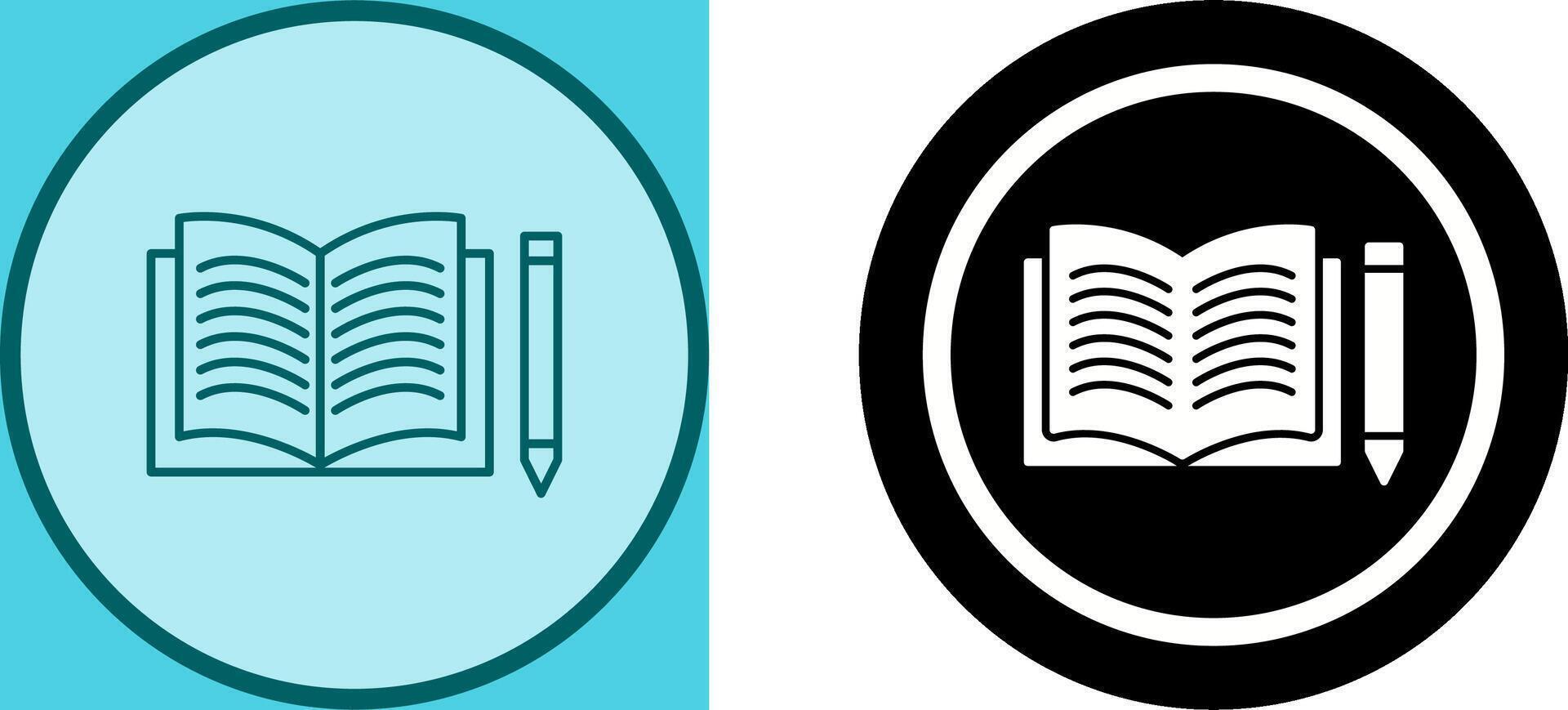 Unique Pencil and Book Icon Design vector