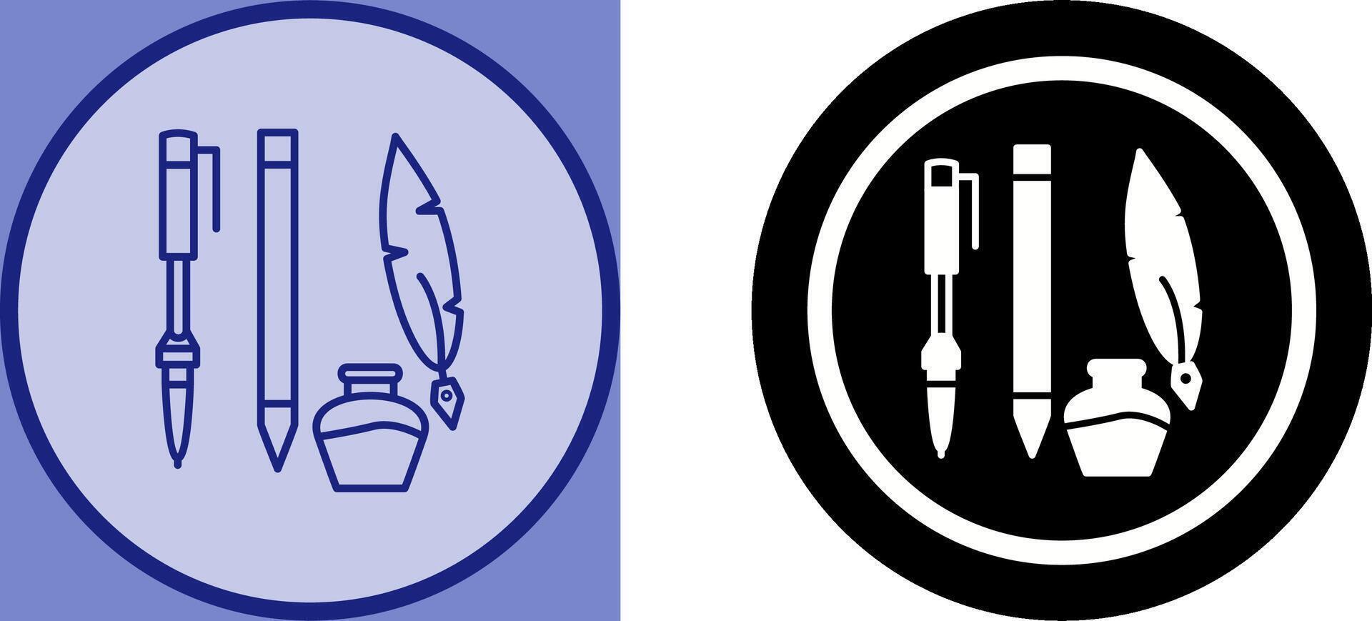 Unique Writing Equipment Icon Design vector