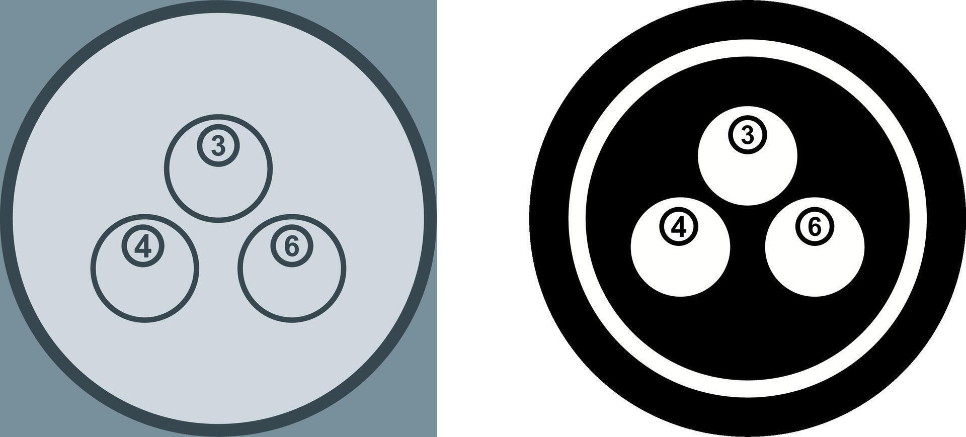 único snooker pelotas icono diseño vector