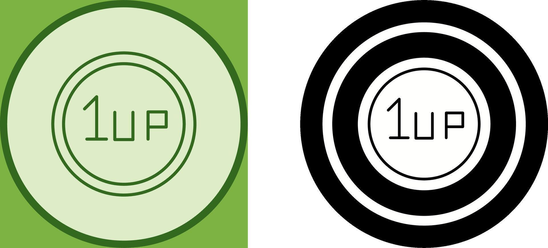 Unique 1UP Icon Design vector