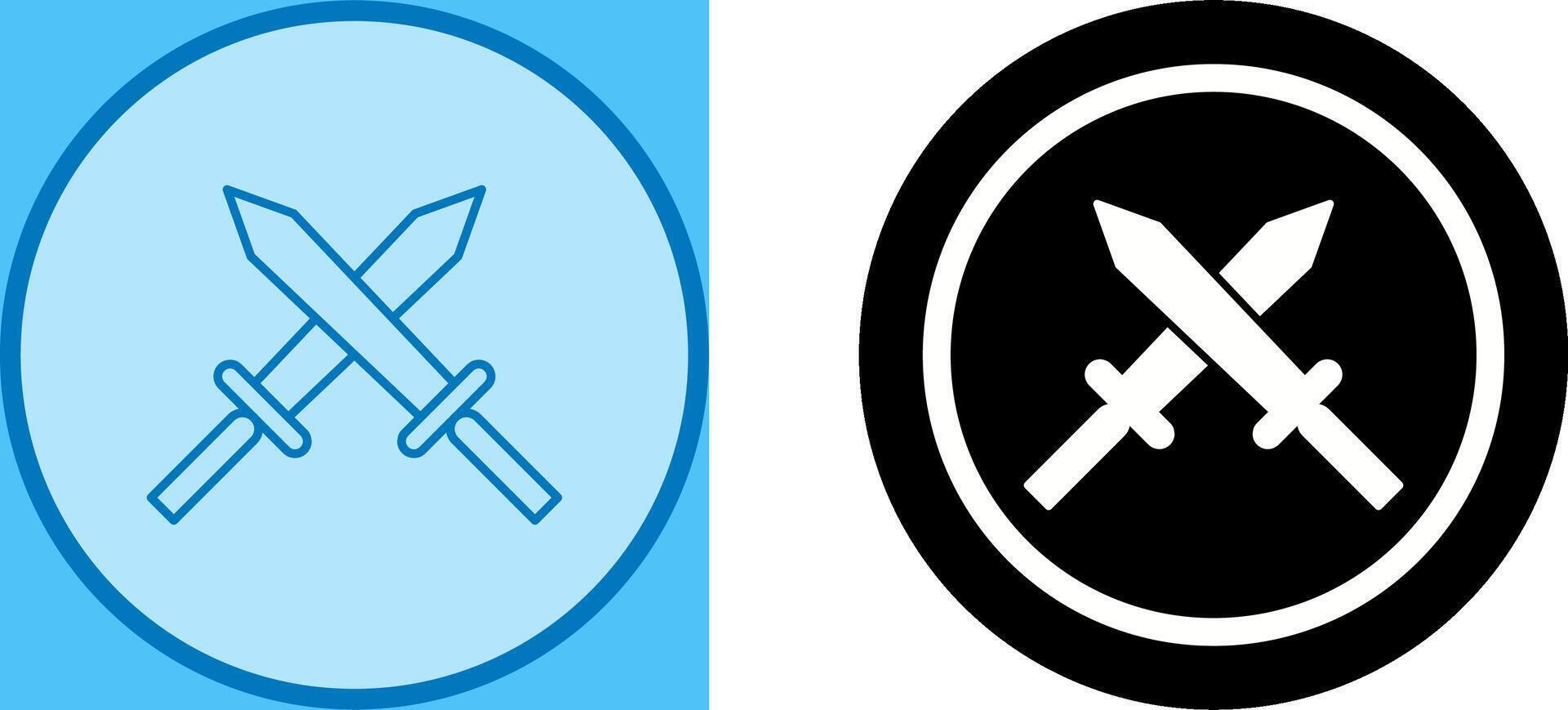 Unique Two Swords Icon Design vector