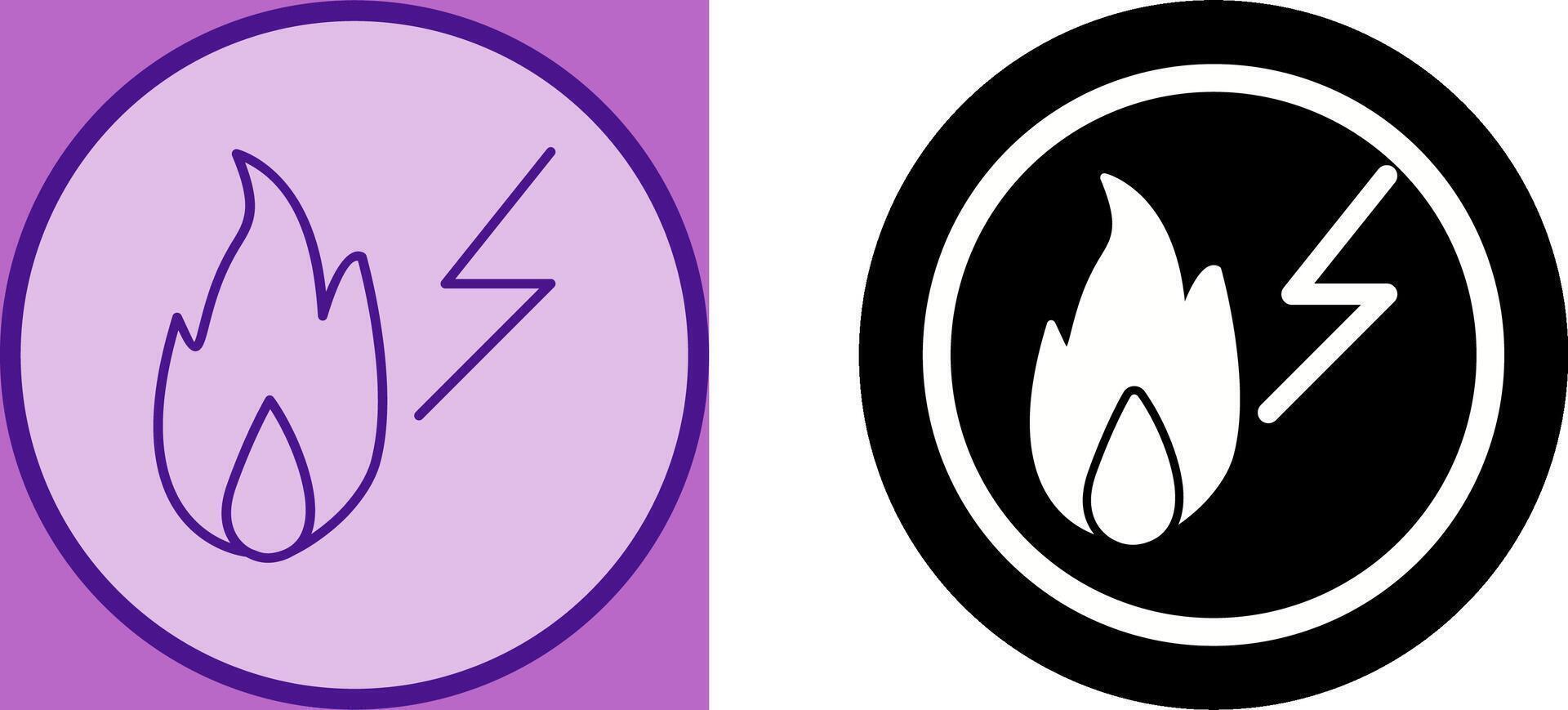 Unique Electricity Fire Icon Design vector