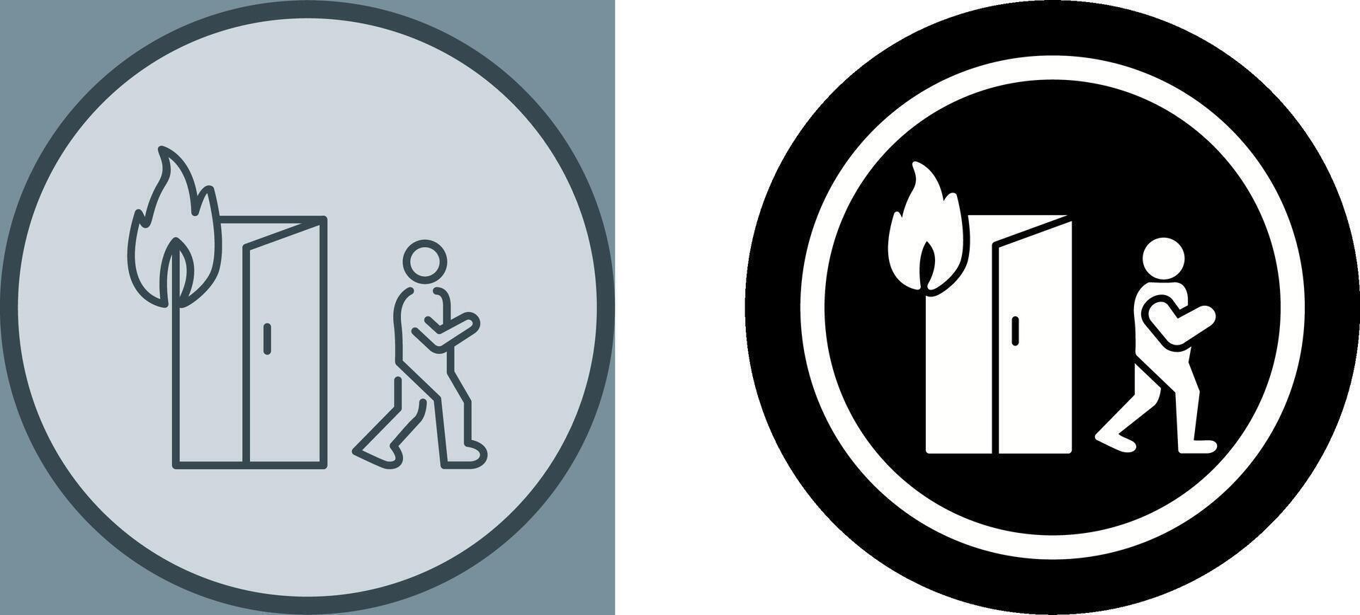 Unique Running from Fire Icon Design vector