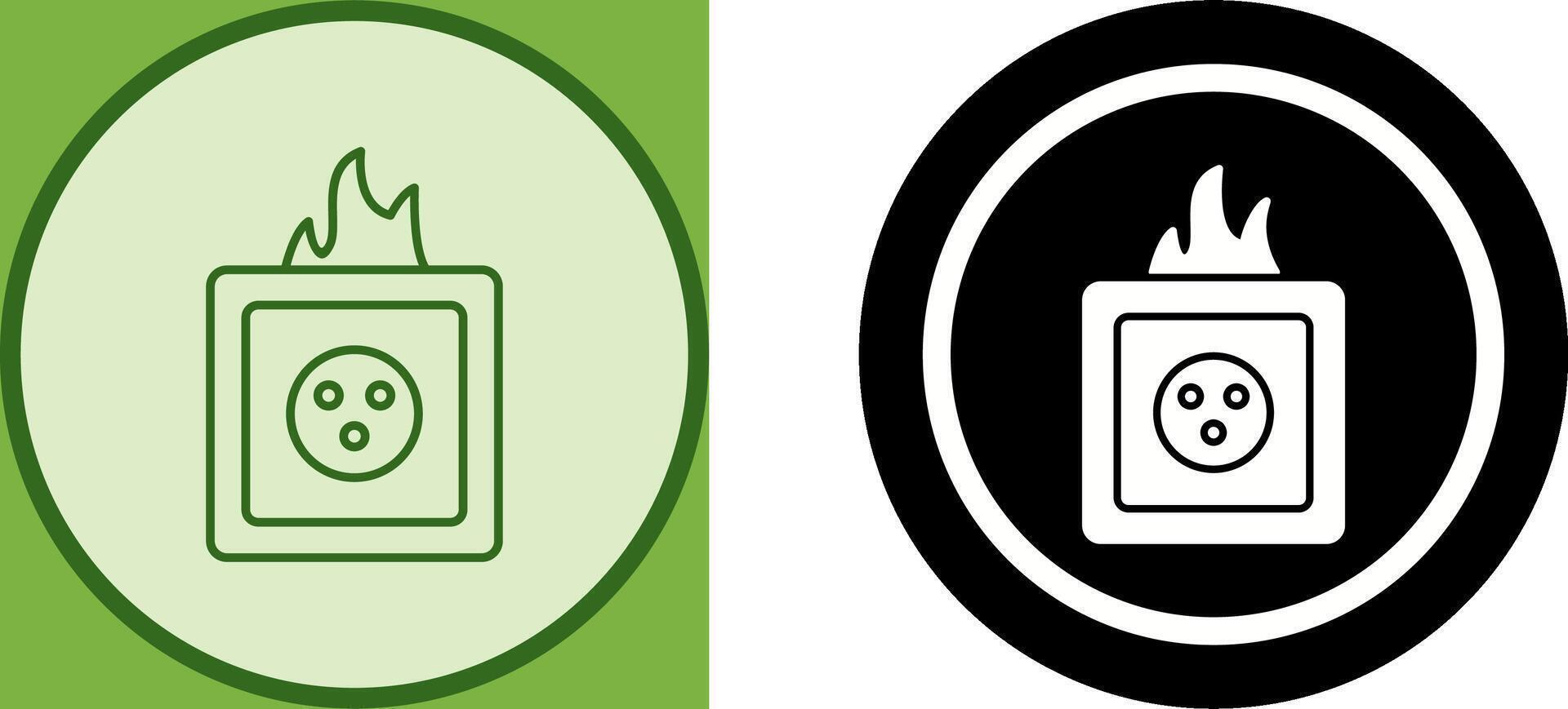 Unique Fire in Socket Icon Design vector