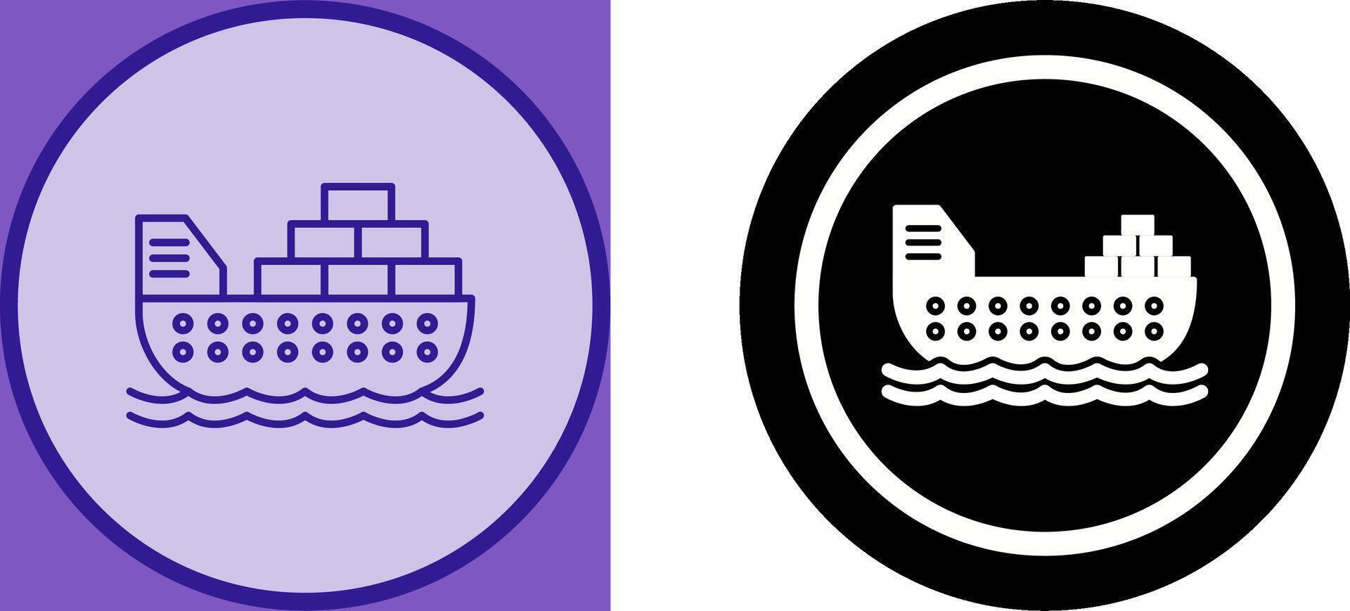 Cargo Ship Icon Design vector