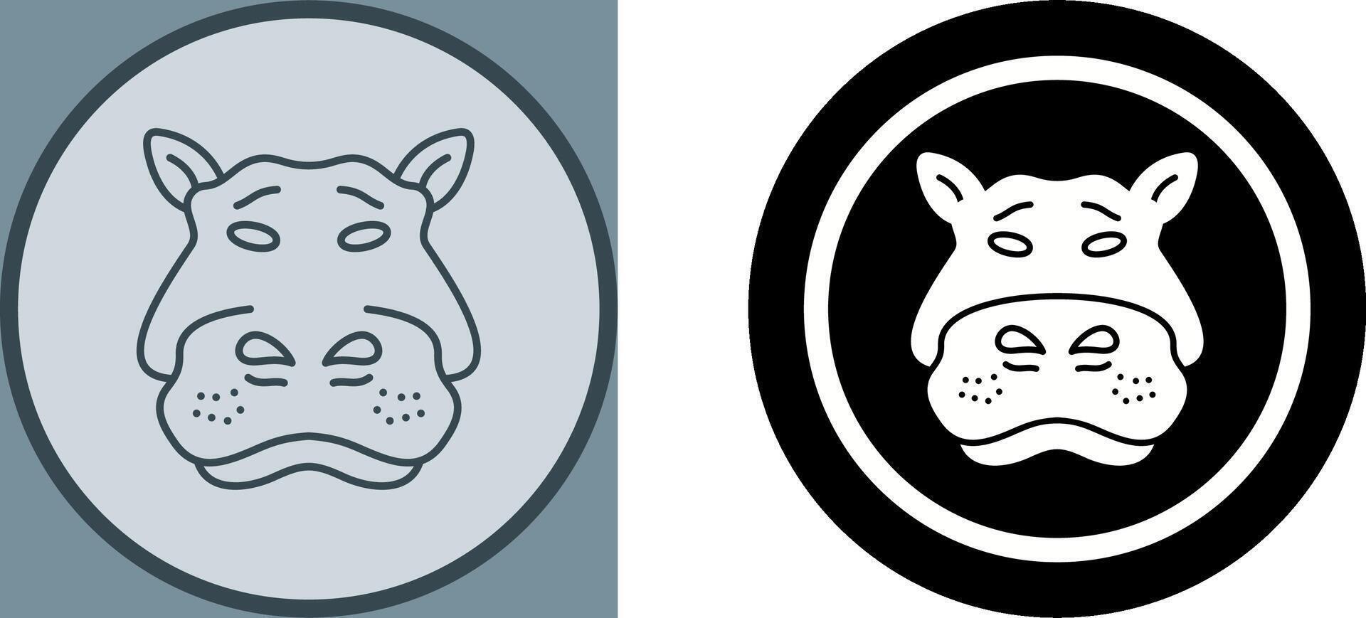 Hippo Icon Design vector