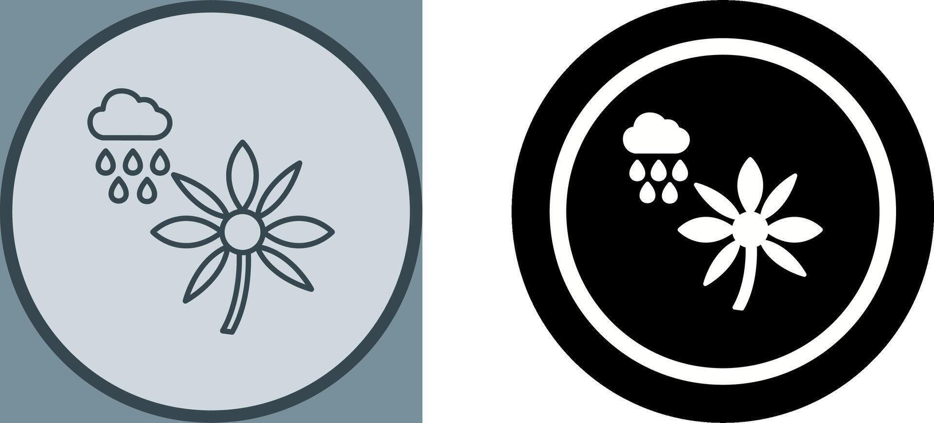 Flower with rain Icon Design vector