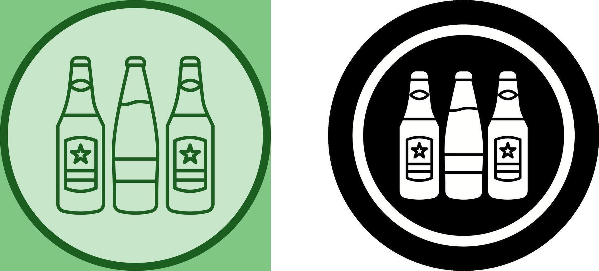 cerveza botellas icono diseño vector