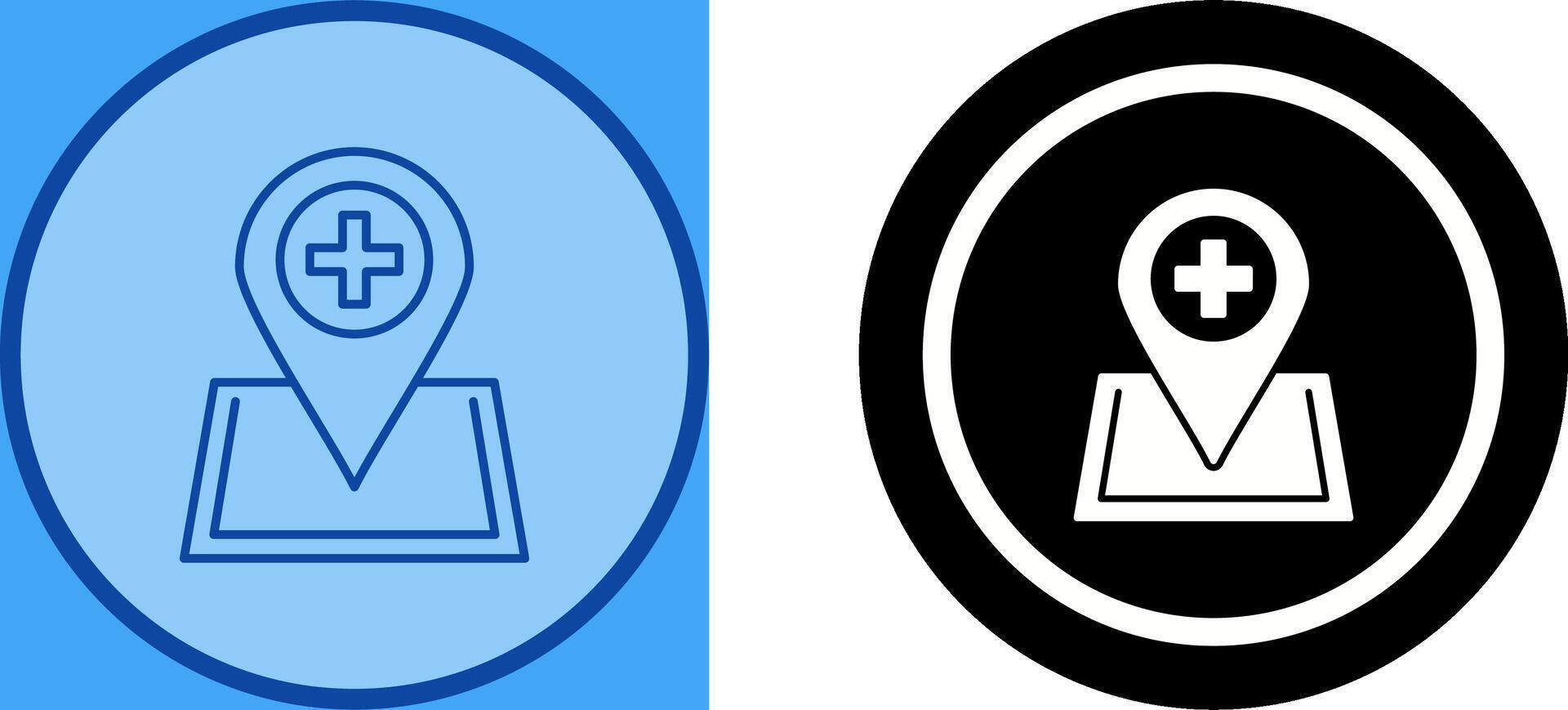Location hospital Icon Design vector
