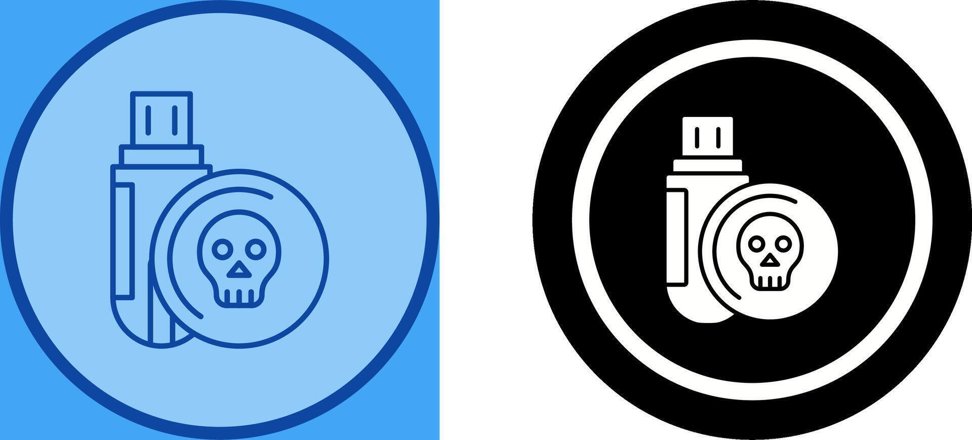 Infected Usb Drive Icon Design vector