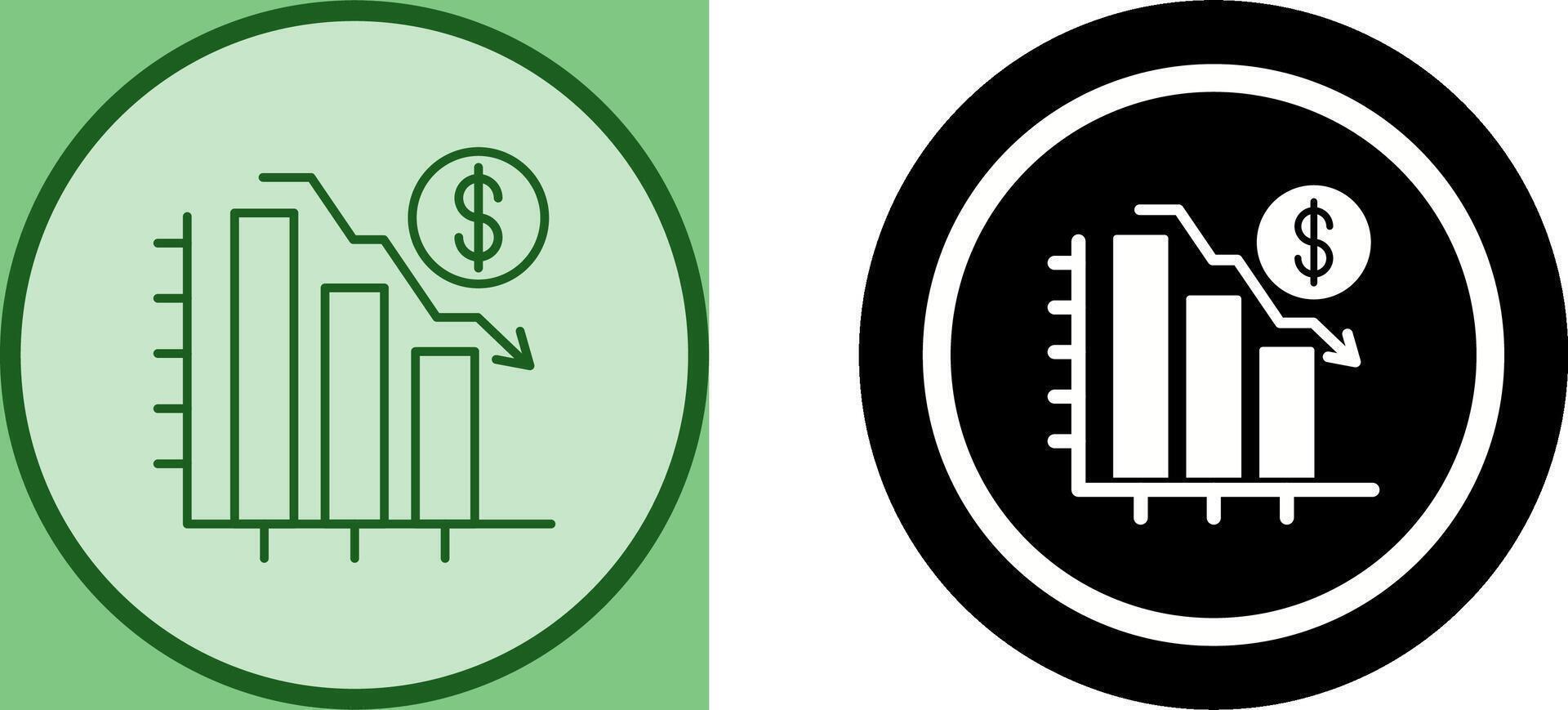 Chart Down Icon Design vector