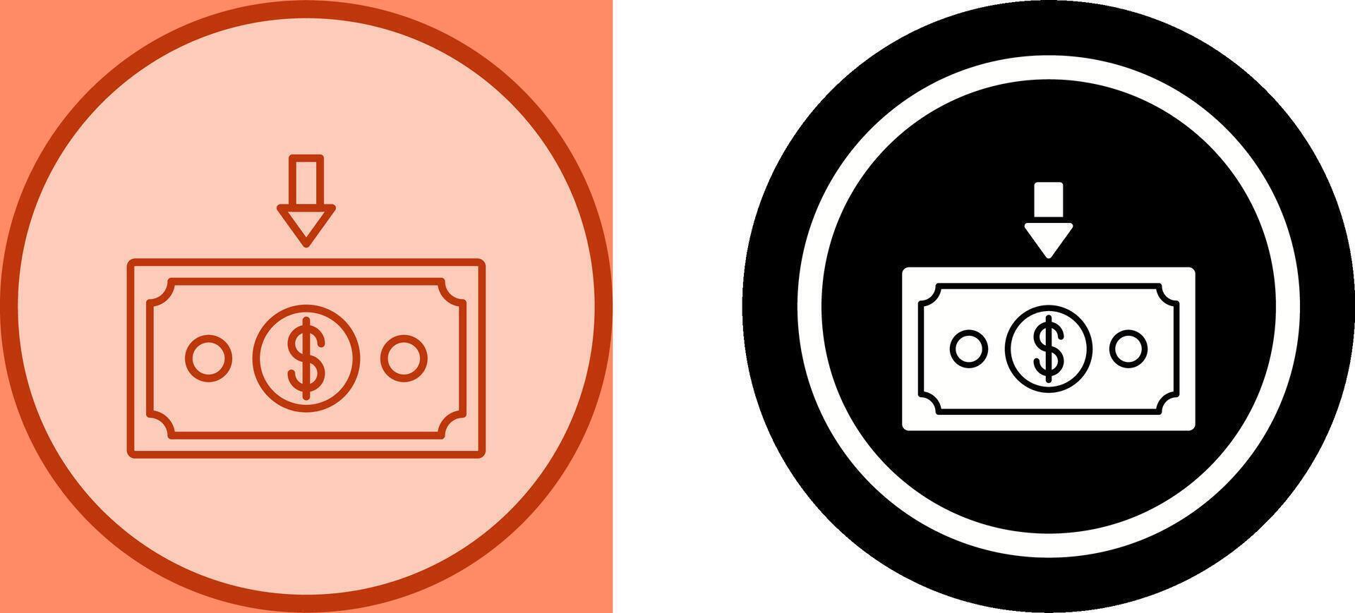 Money Down Icon Design vector