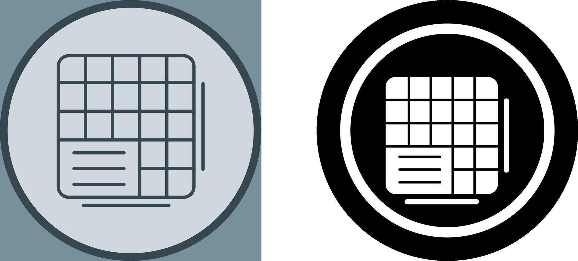 Table Data Icon Design vector