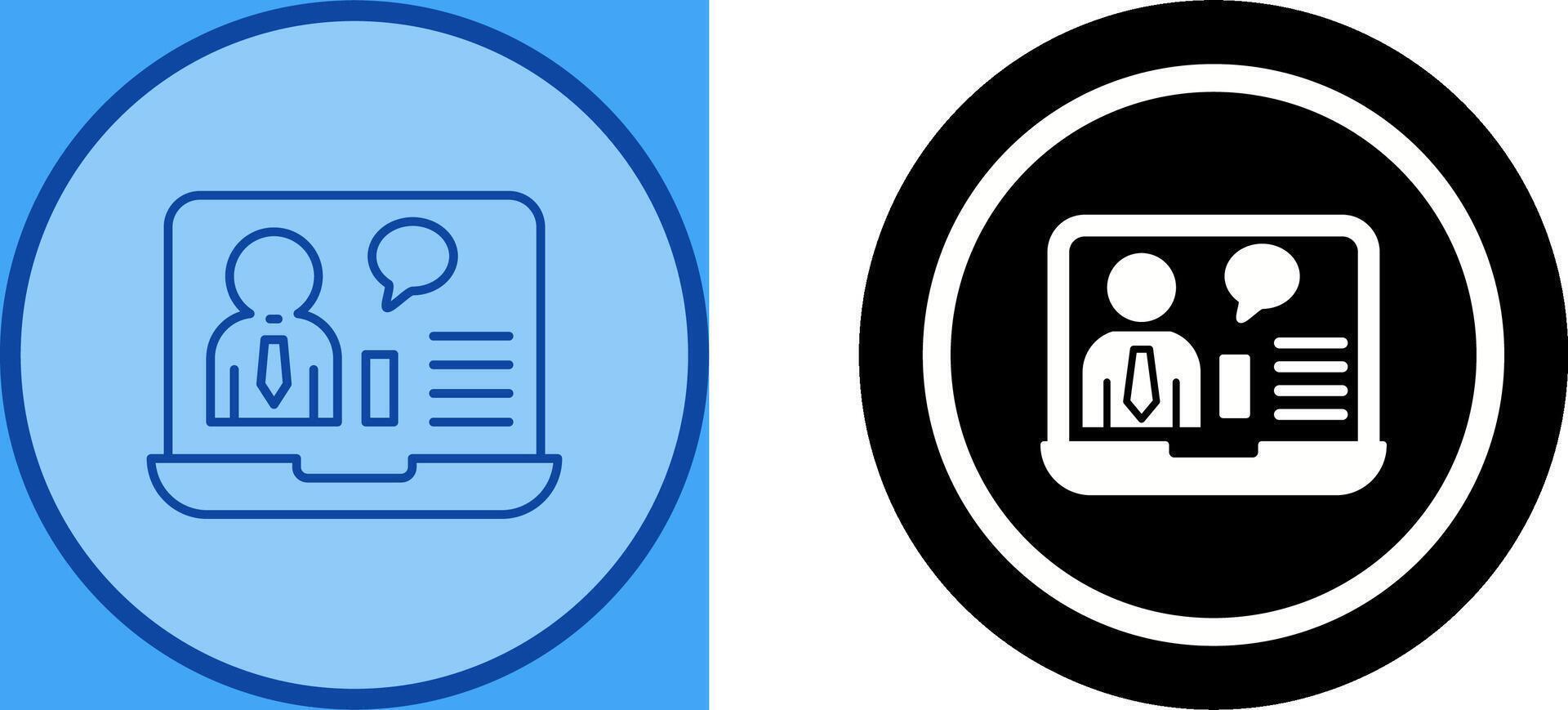 Online Job Interview Icon Design vector