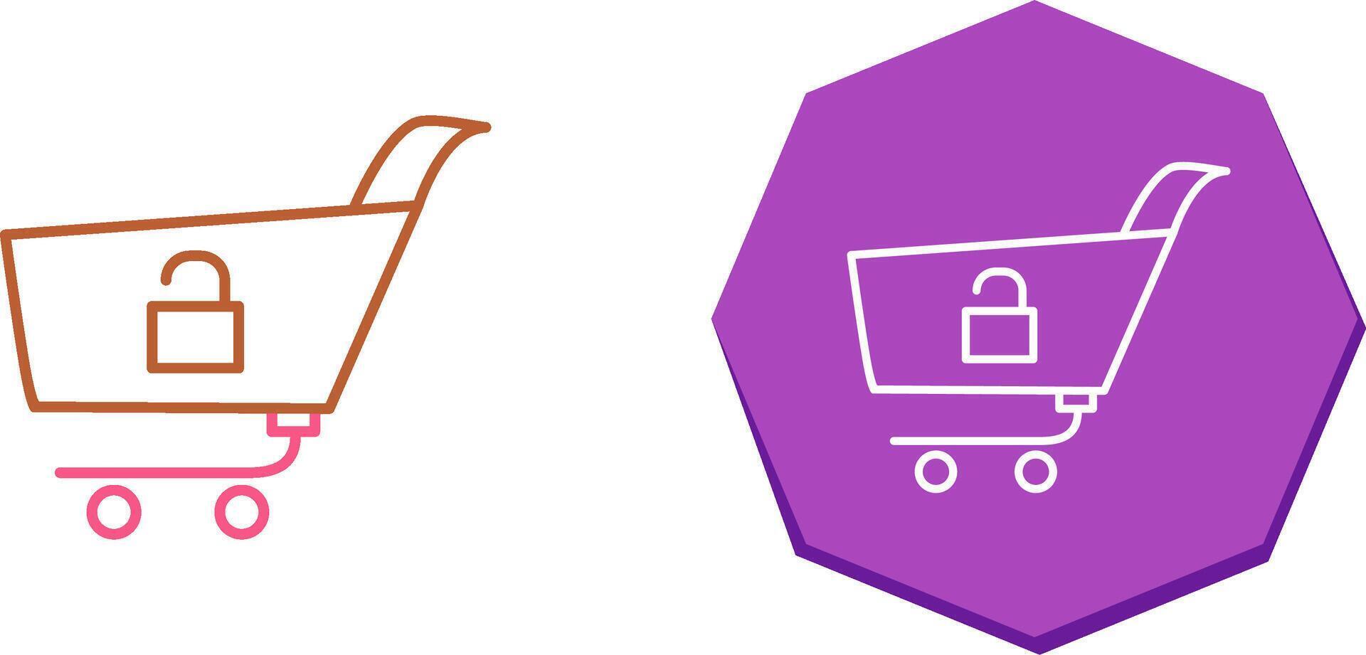 Unique Unlock Cart Icon Design vector
