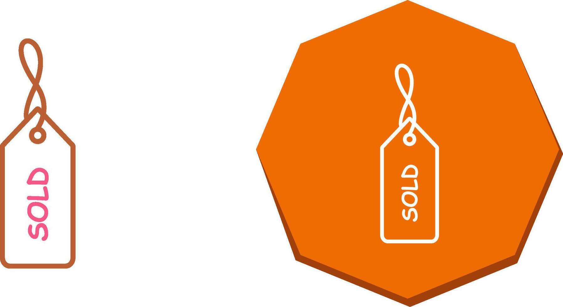 Unique Sold Tag Icon Design vector