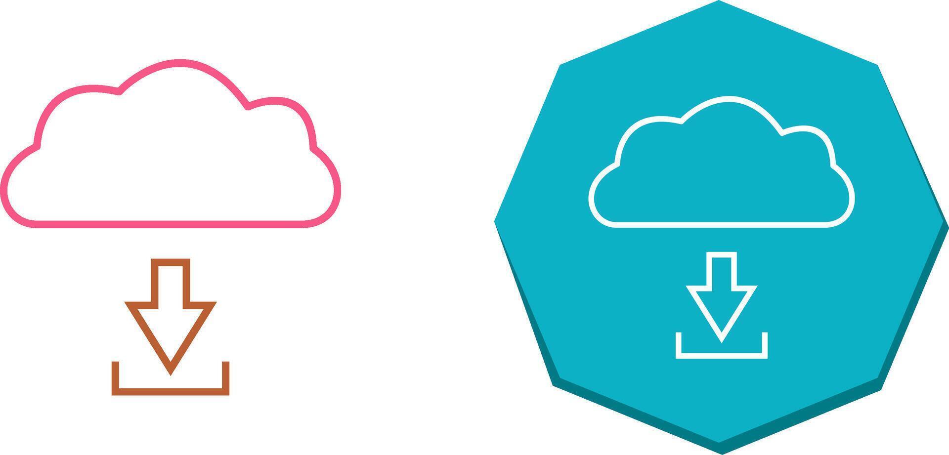 Unique Download from Cloud Icon Design vector