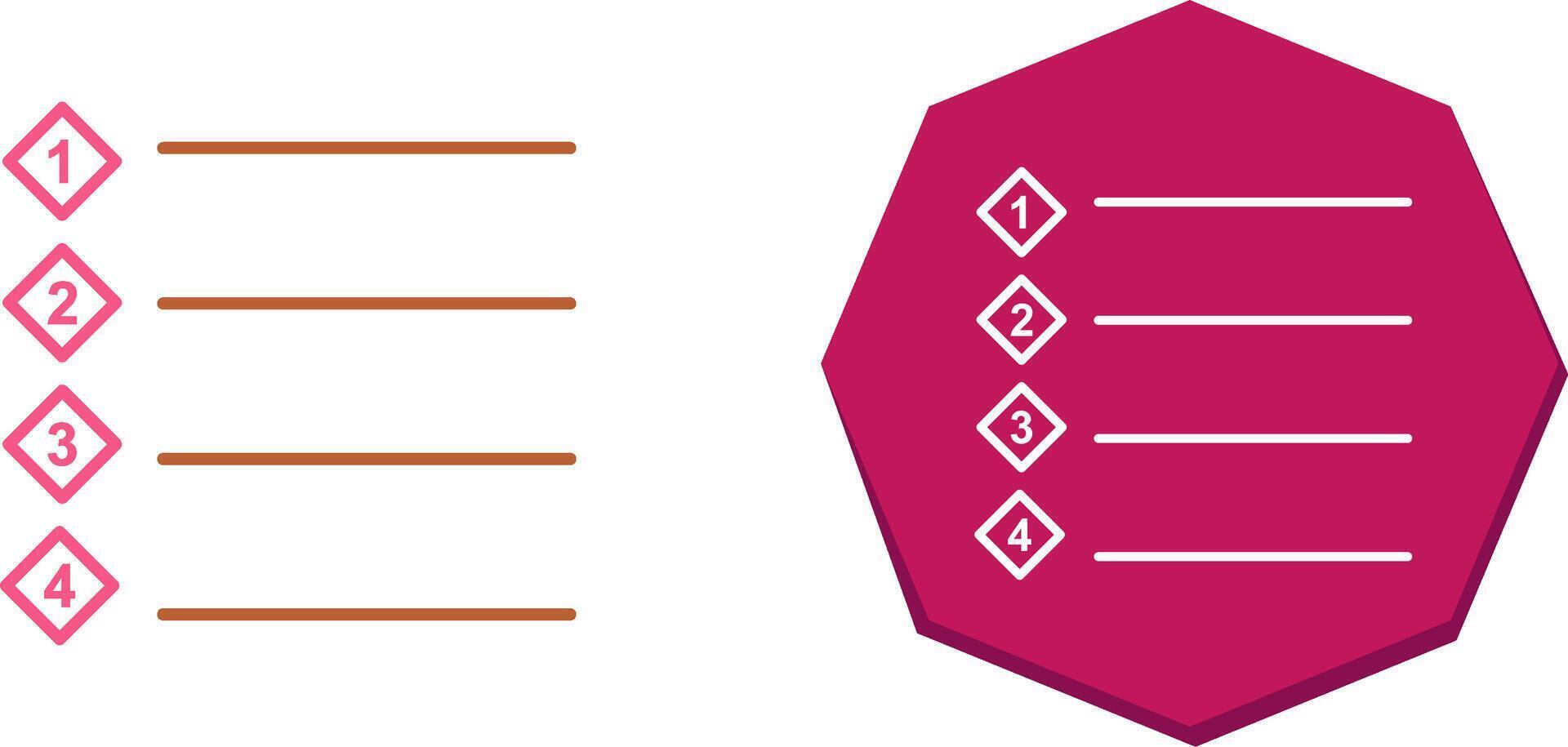 Unique Numbered list Icon Design vector