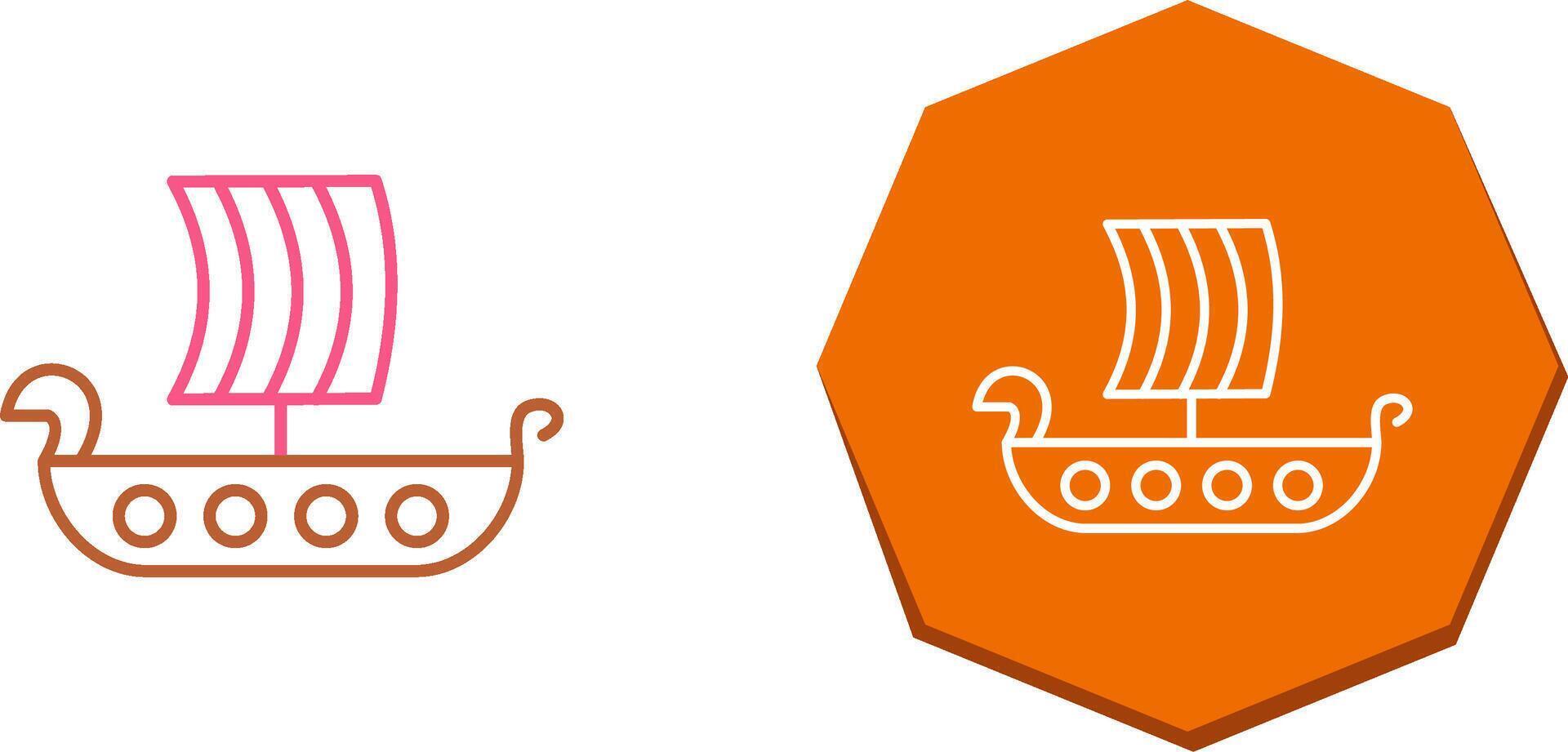 Viking Ship Icon Design vector