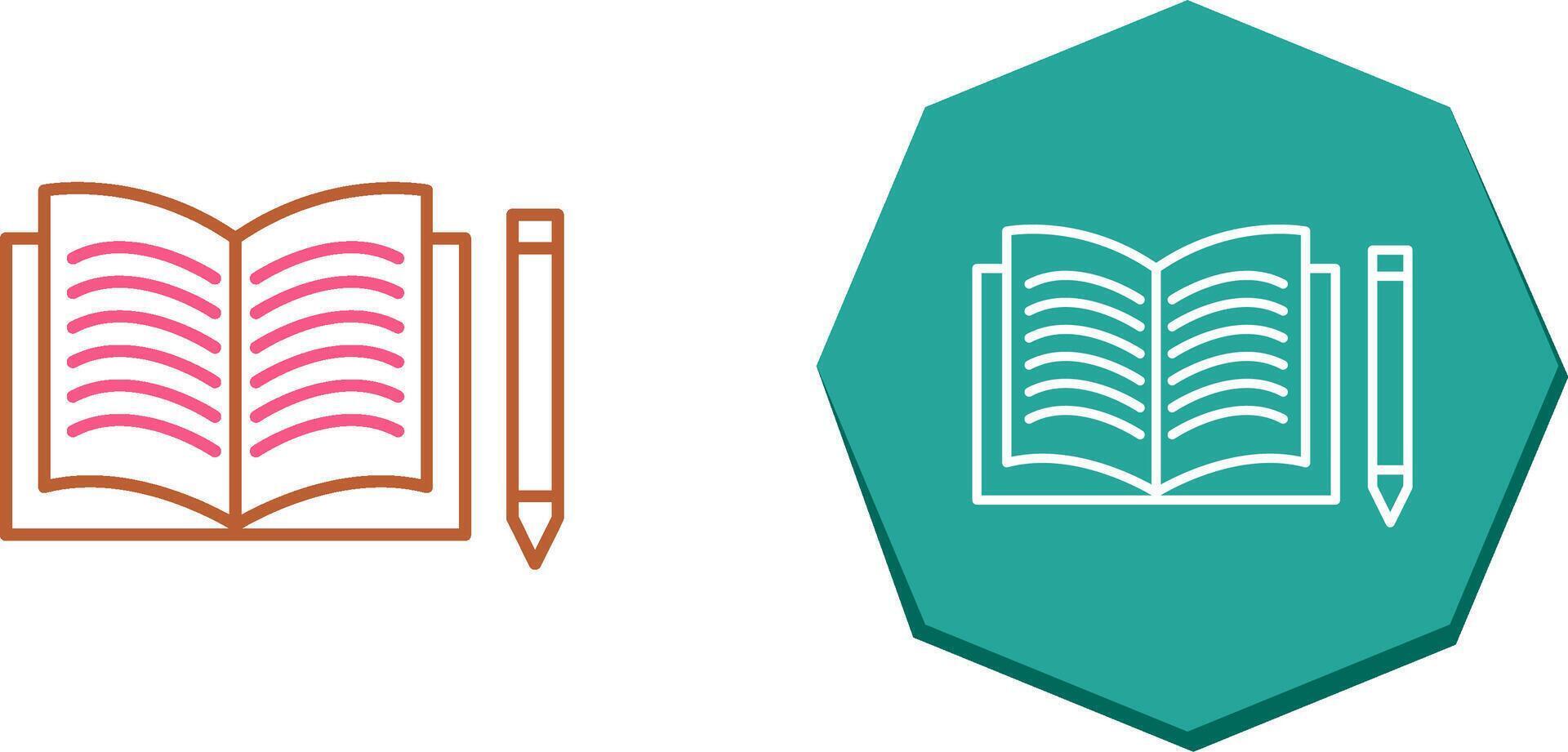 Unique Pencil and Book Icon Design vector