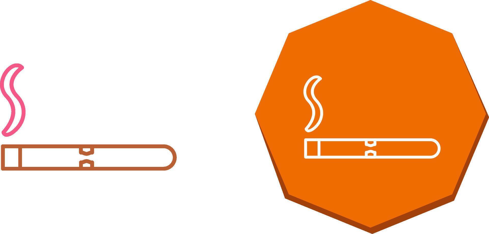 Unique Lit Cigar Icon Design vector