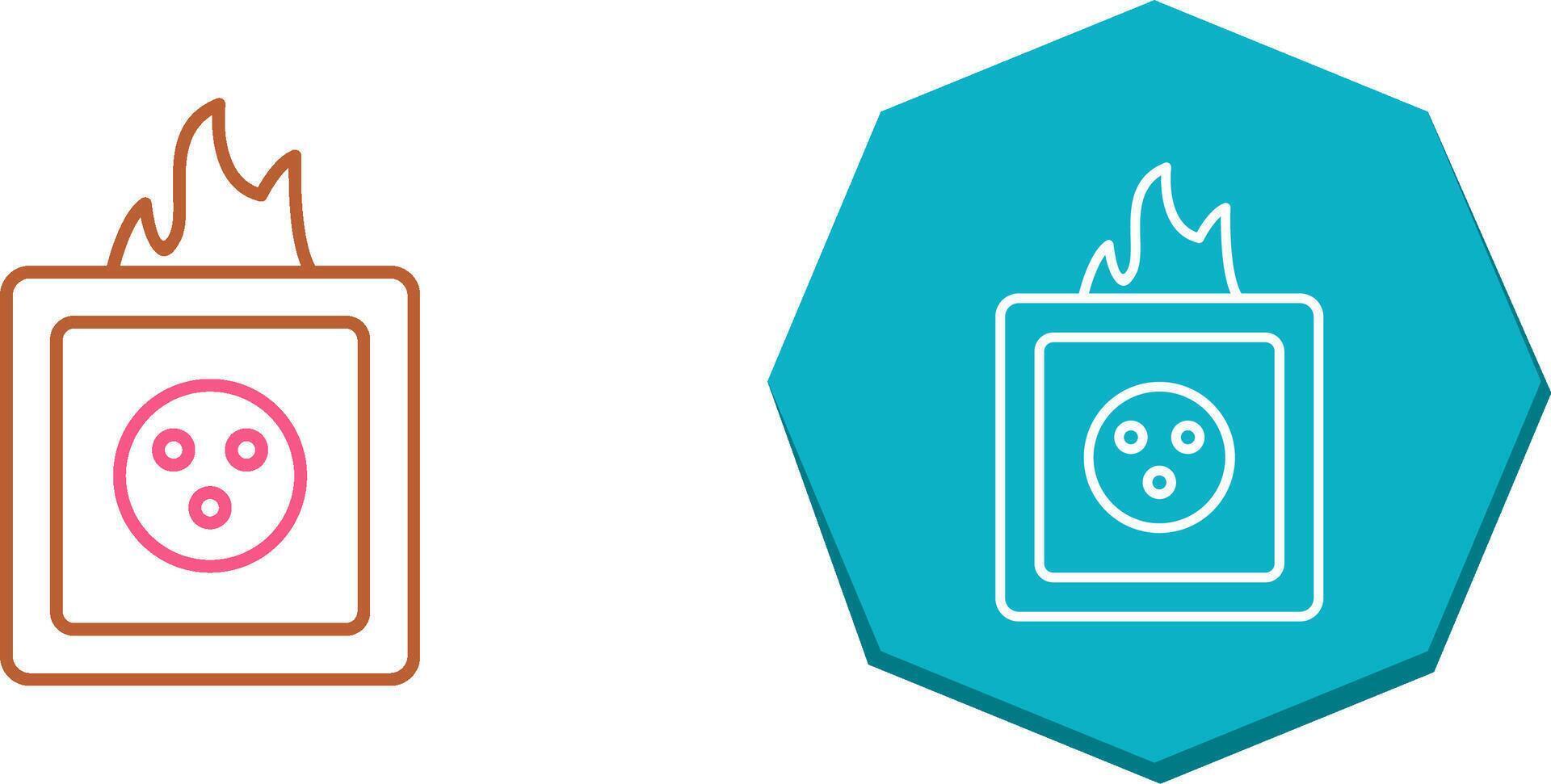 Unique Fire in Socket Icon Design vector