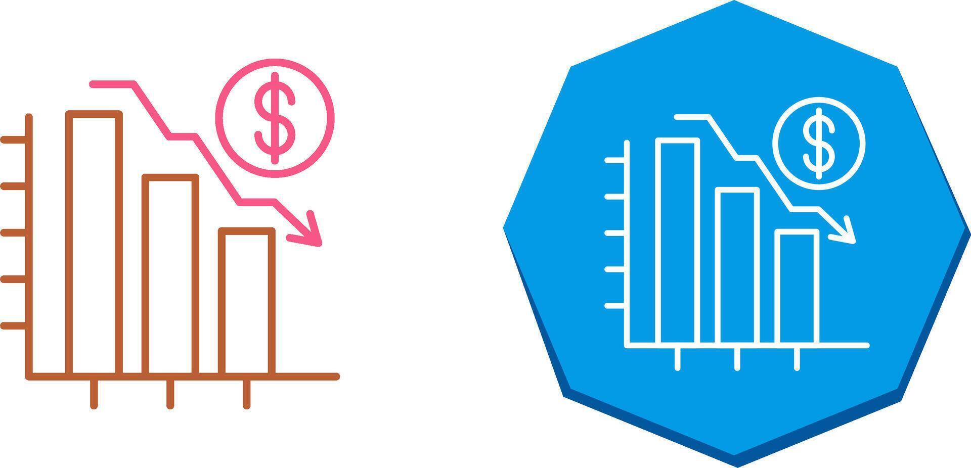 Chart Down Icon Design vector