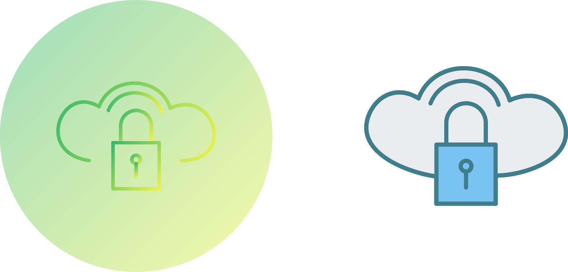 Secure Cloud Icon Design vector