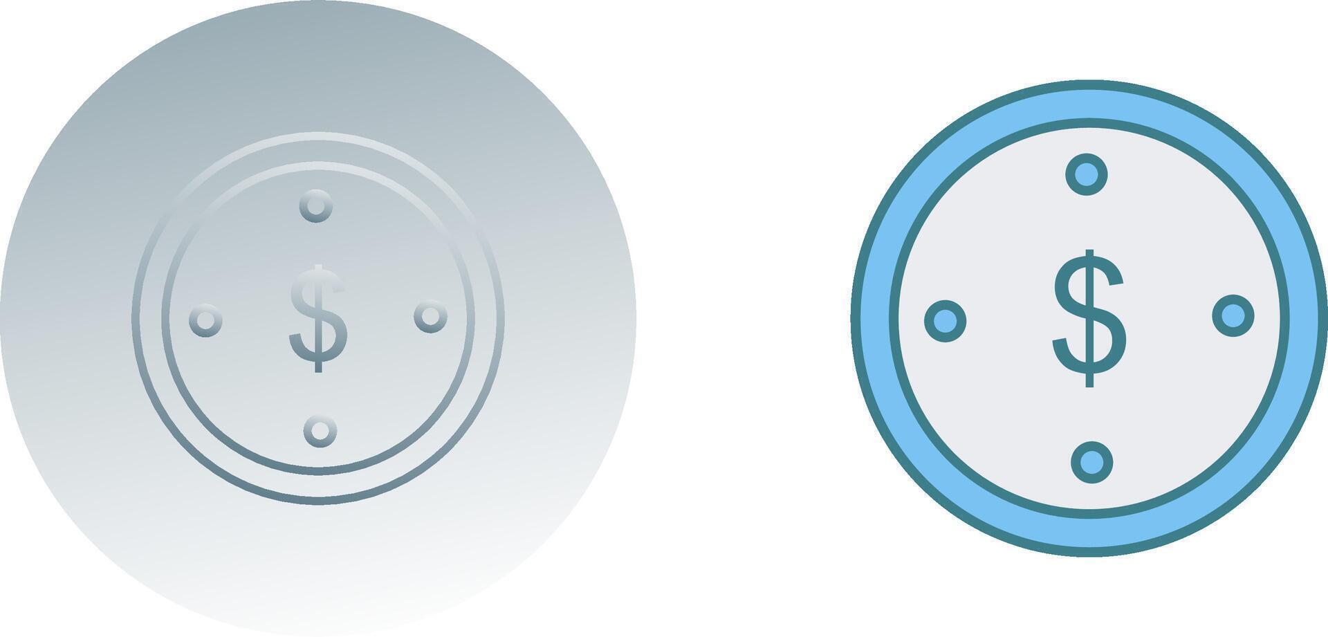 Dollar Coin Icon Design vector