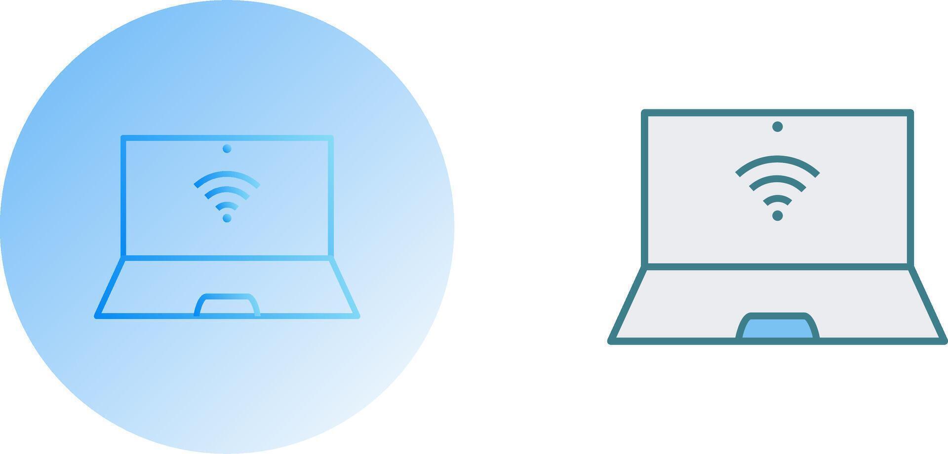 Unique Connected Laptop Icon Design vector