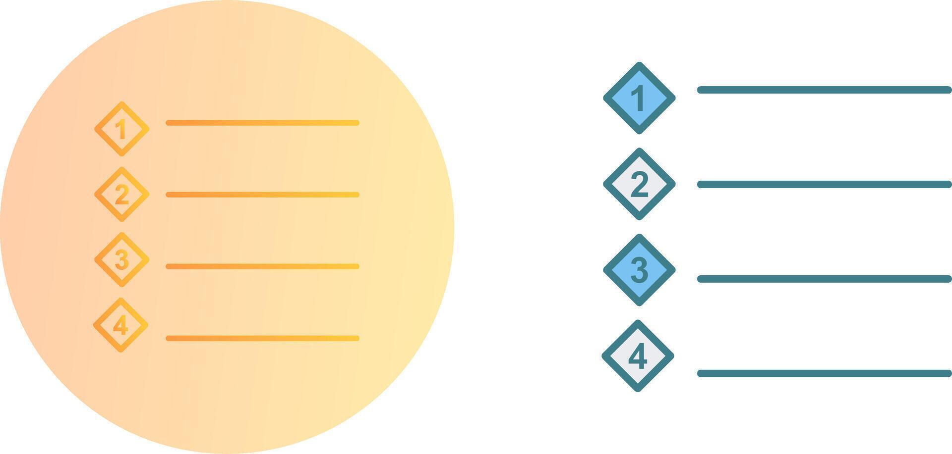 Unique Numbered list Icon Design vector