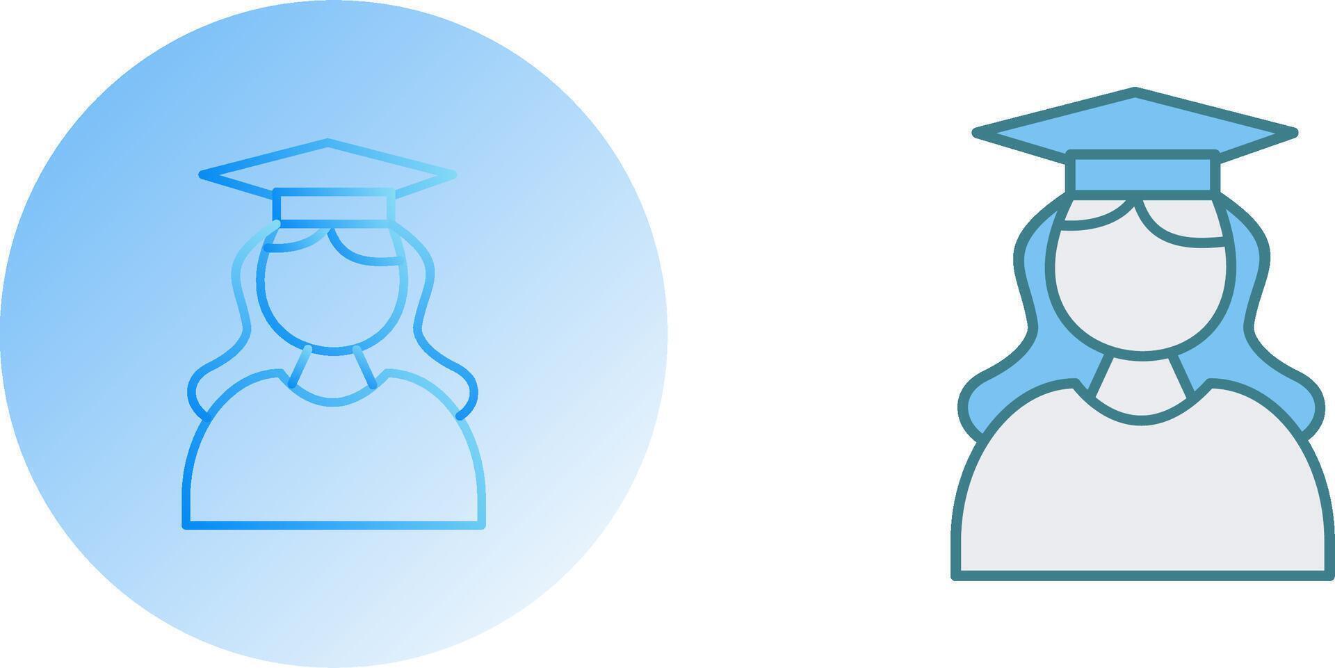 Unique Female Graduate Icon Design vector
