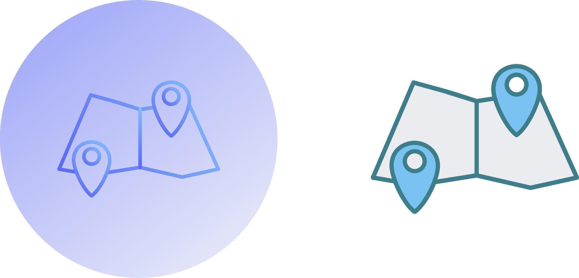Folded Map Icon Design vector