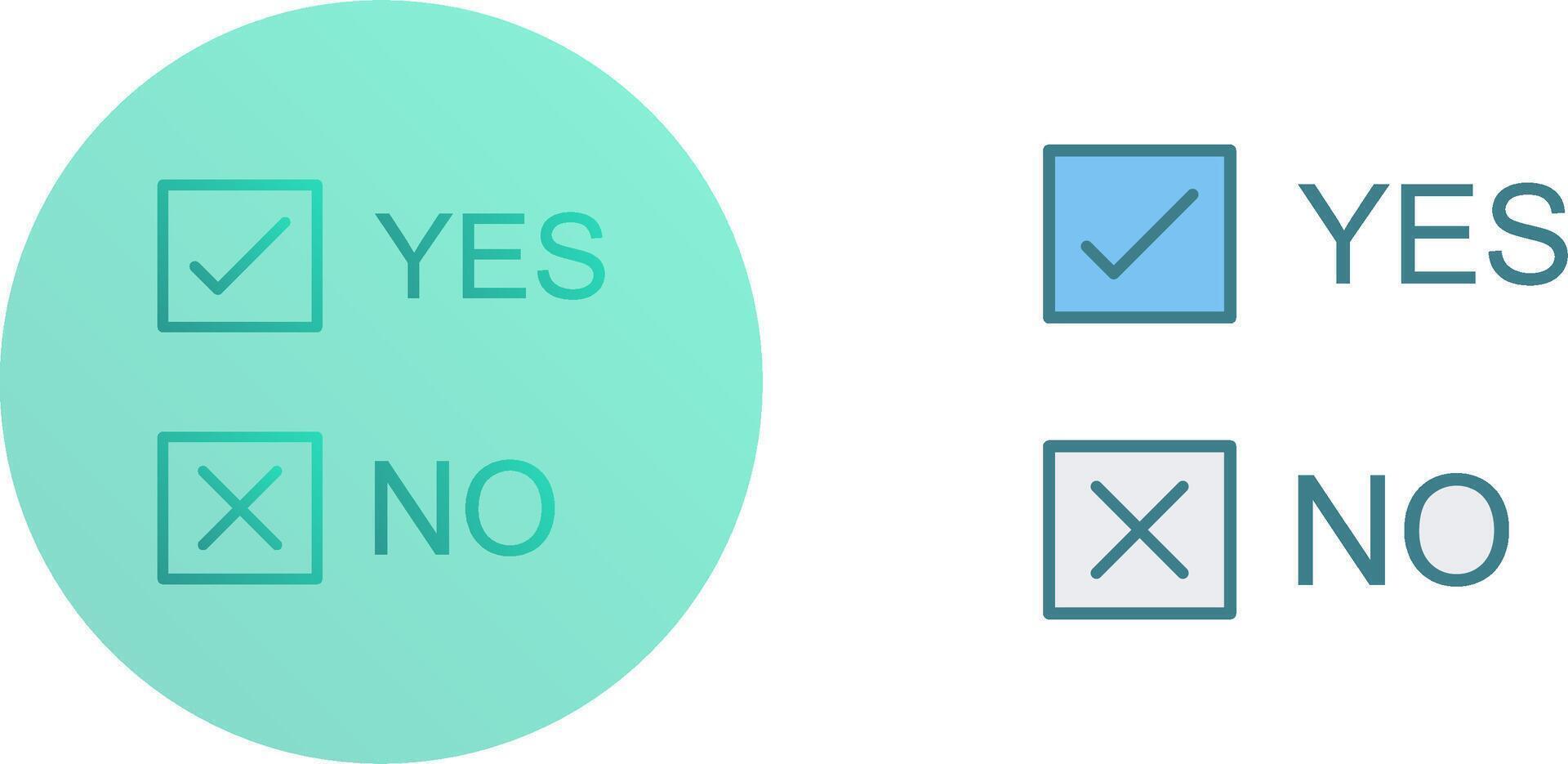 Yes No Option Icon Design vector