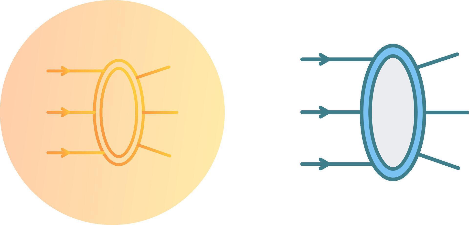 Refraction Icon Design vector