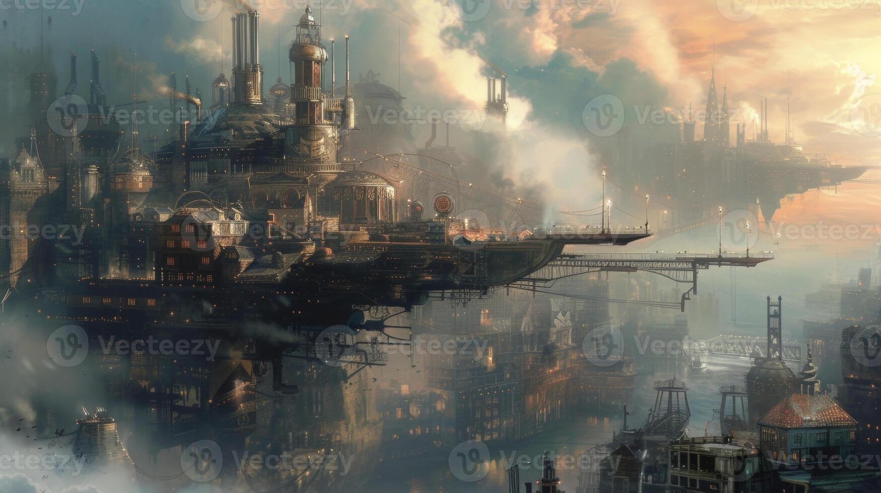 Background In a steampunk kingdom battles are fought with advanced weaponry and armor providing a unique blend of medieval and industrial elements photo