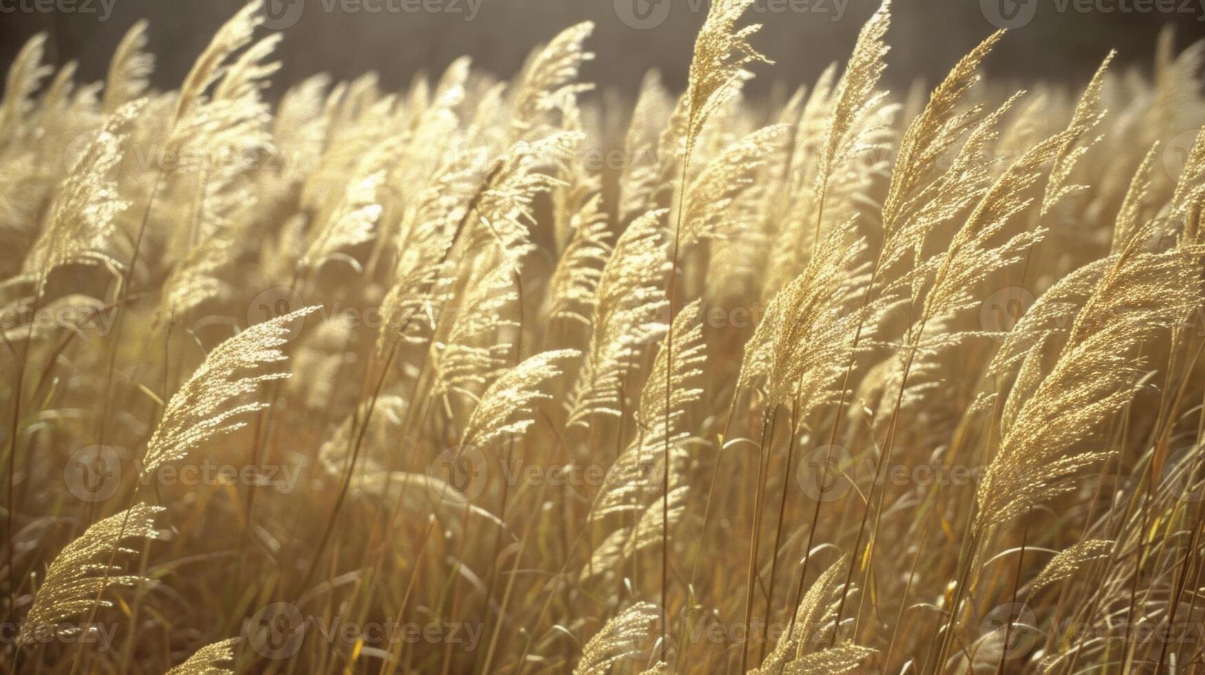 A field of tall grass rustling in the gentle breeze soothing and calming the mind photo