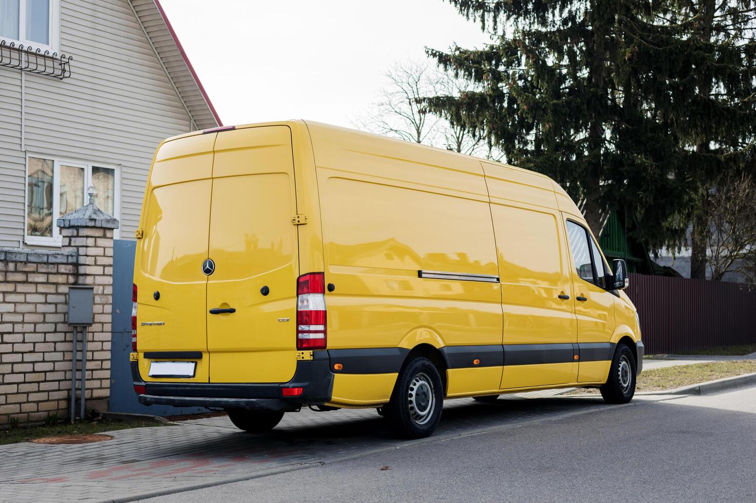 Minsk, Belarus, May 3, 2024 - Rear view Mercedes-Benz Sprinter. photo