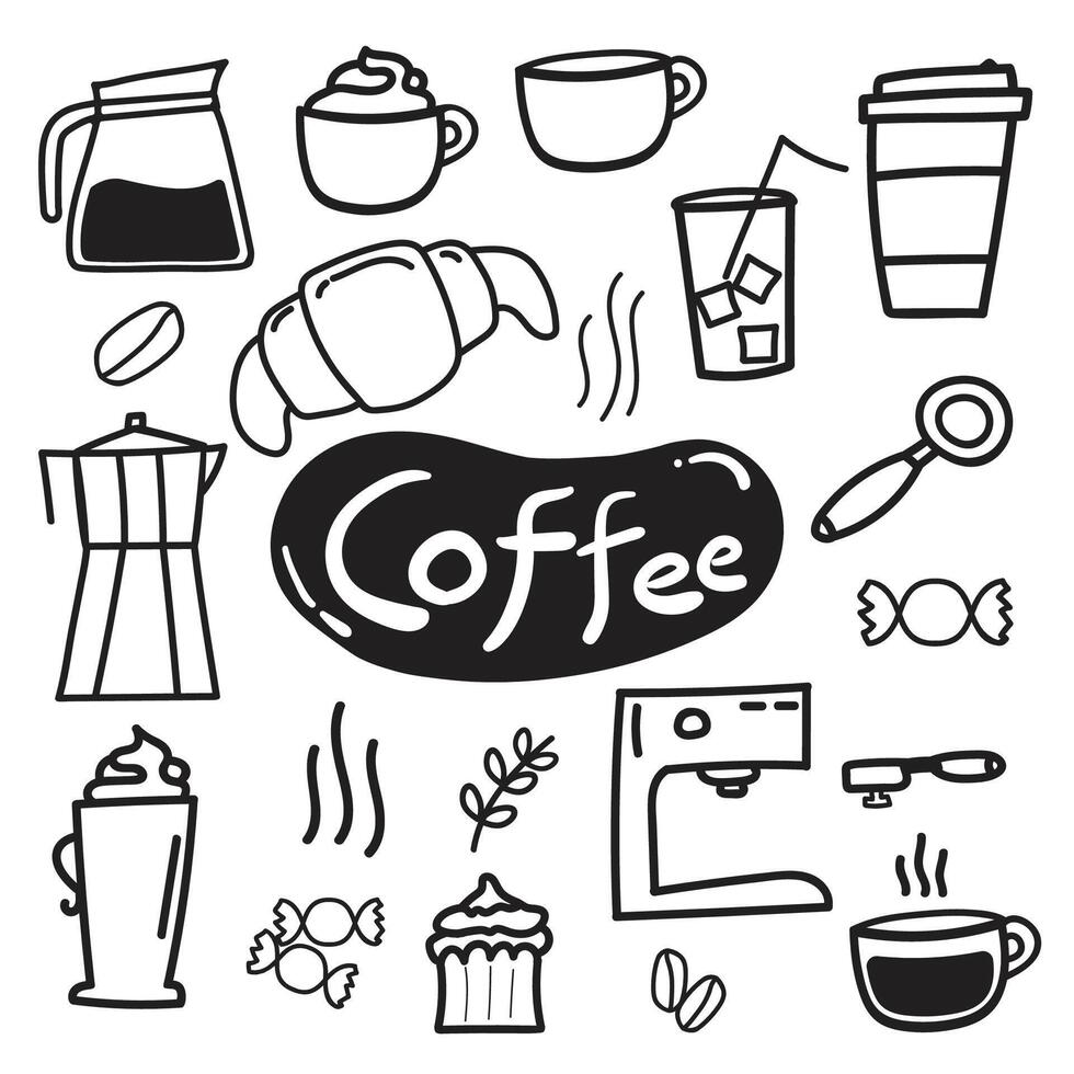 Hand Drawn Coffee Doodle Pack vector