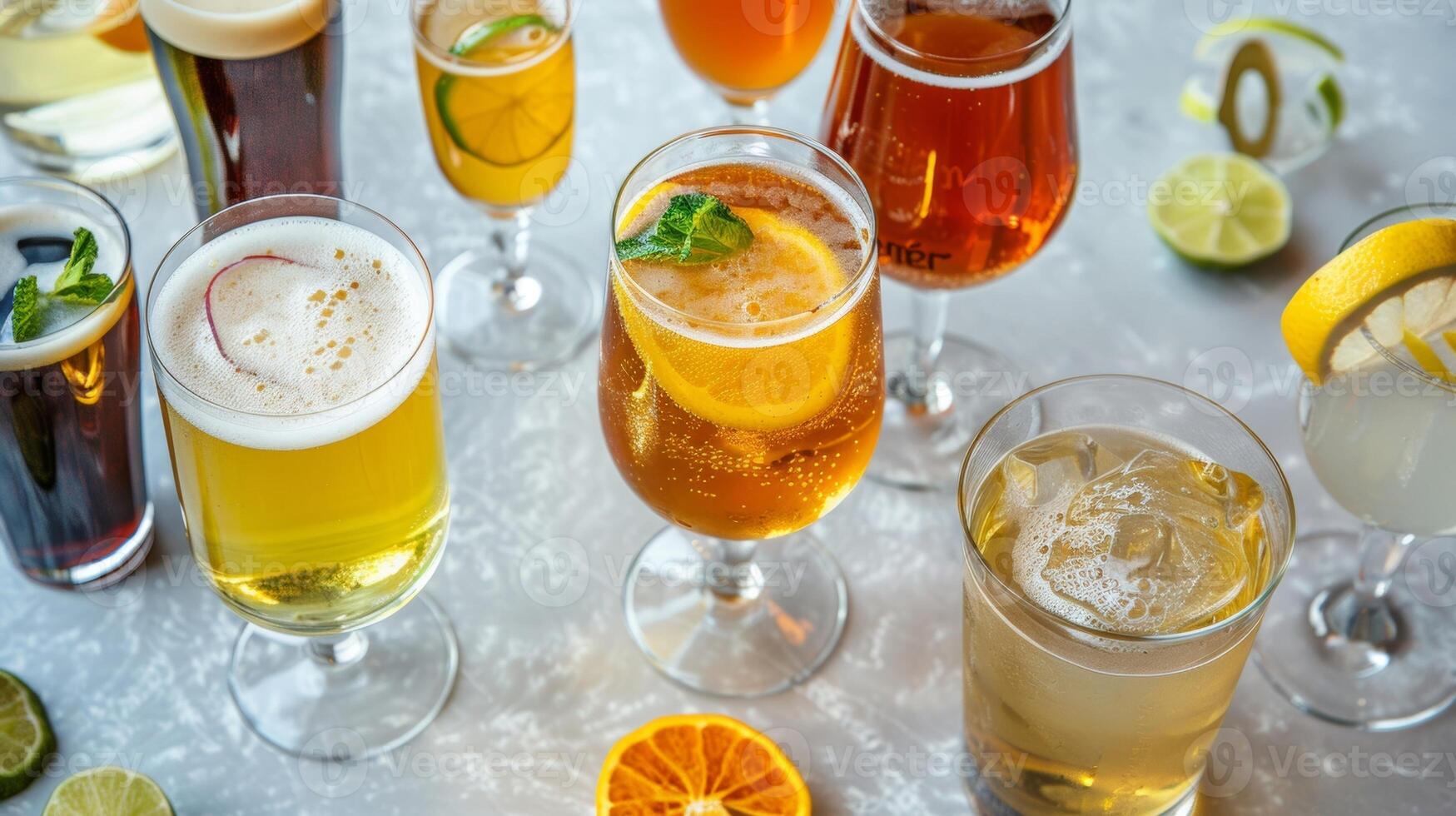 A selection of nonalcoholic beer and wine for those wanting a more traditional mocktail option photo