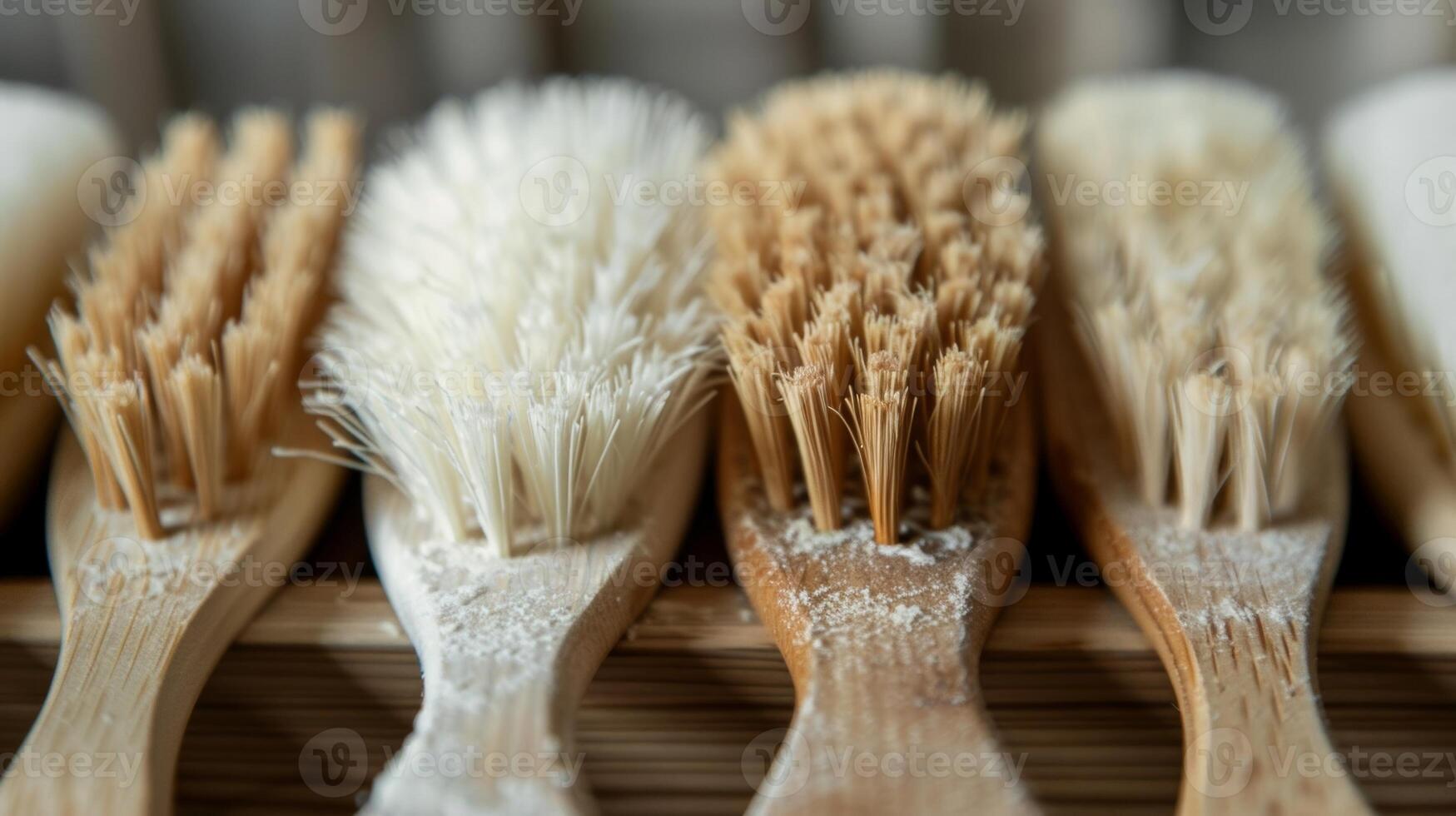 A selection of natural and sustainable bristle brushes ideal for exfoliating the skin during a sauna session. photo