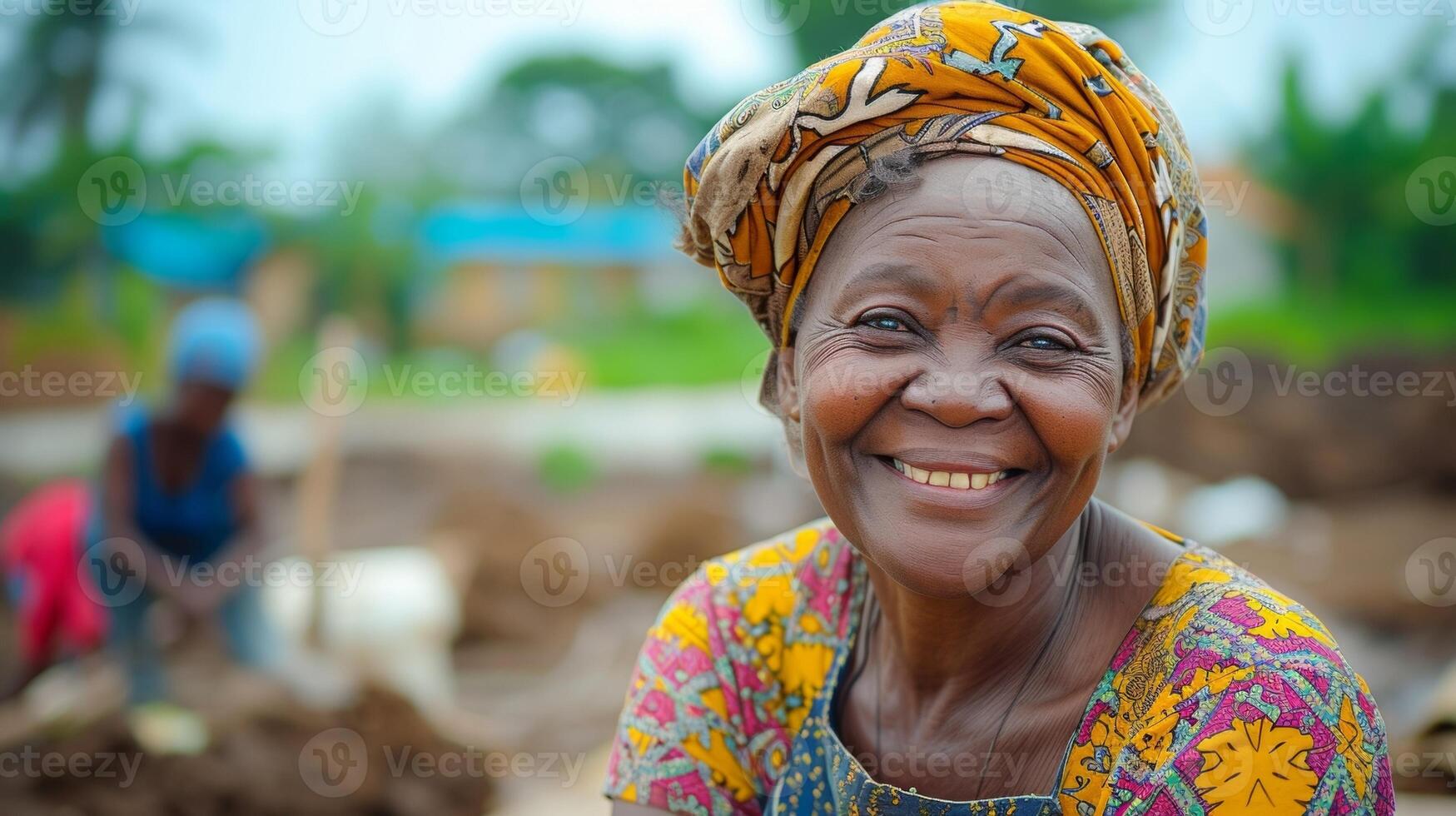 Giving back knows no age limit as retirees roll up their sleeves and contribute to the construction of a community center in a developing country photo