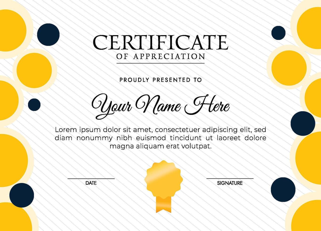 Geometric certificate template vector