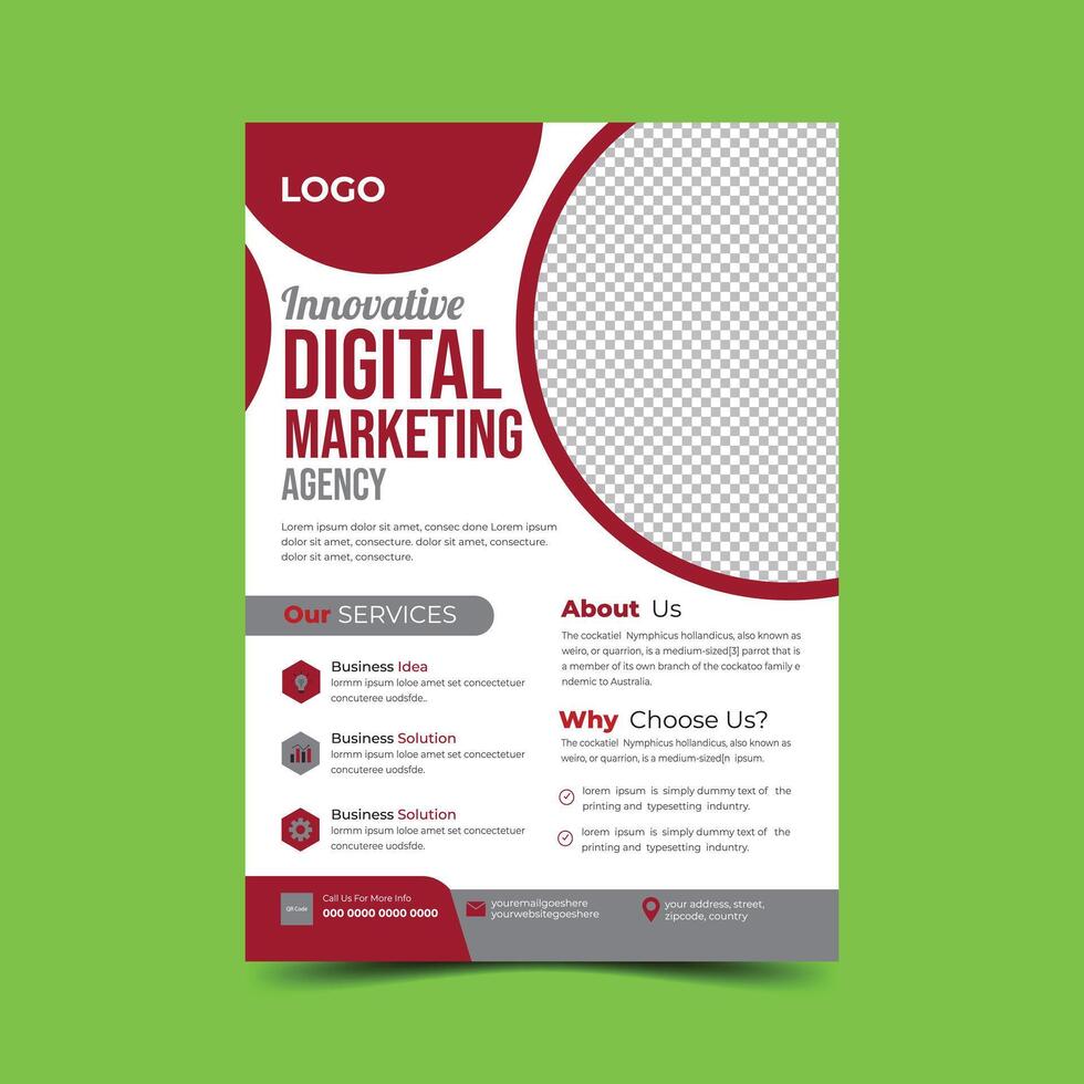 Modern Creative Corporate business, digital marketing agency flyer Brochure design, cover modern layout, annual report, poster, flyer in A4 template vector